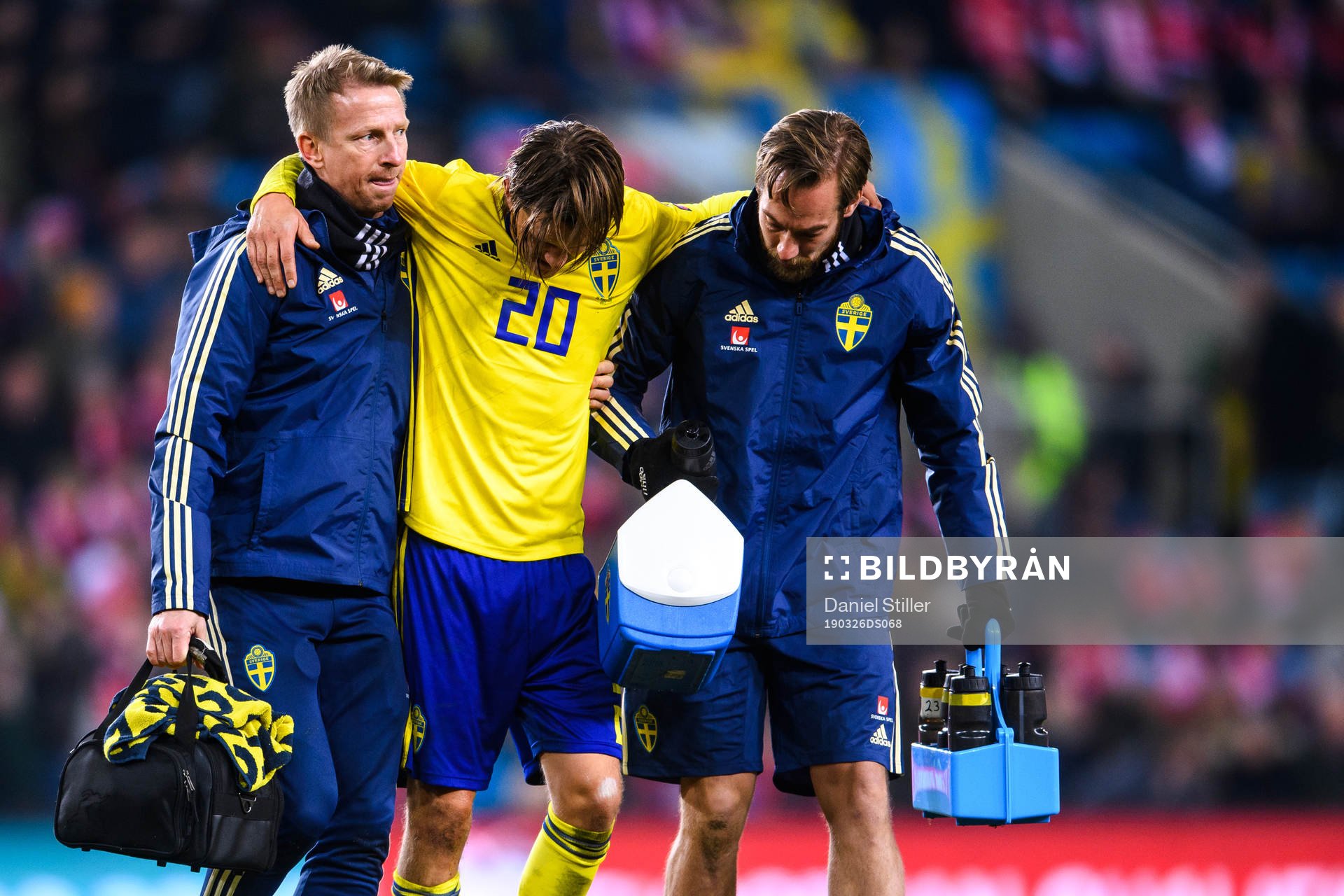 Kristoffer Olsson of Sweden in pain