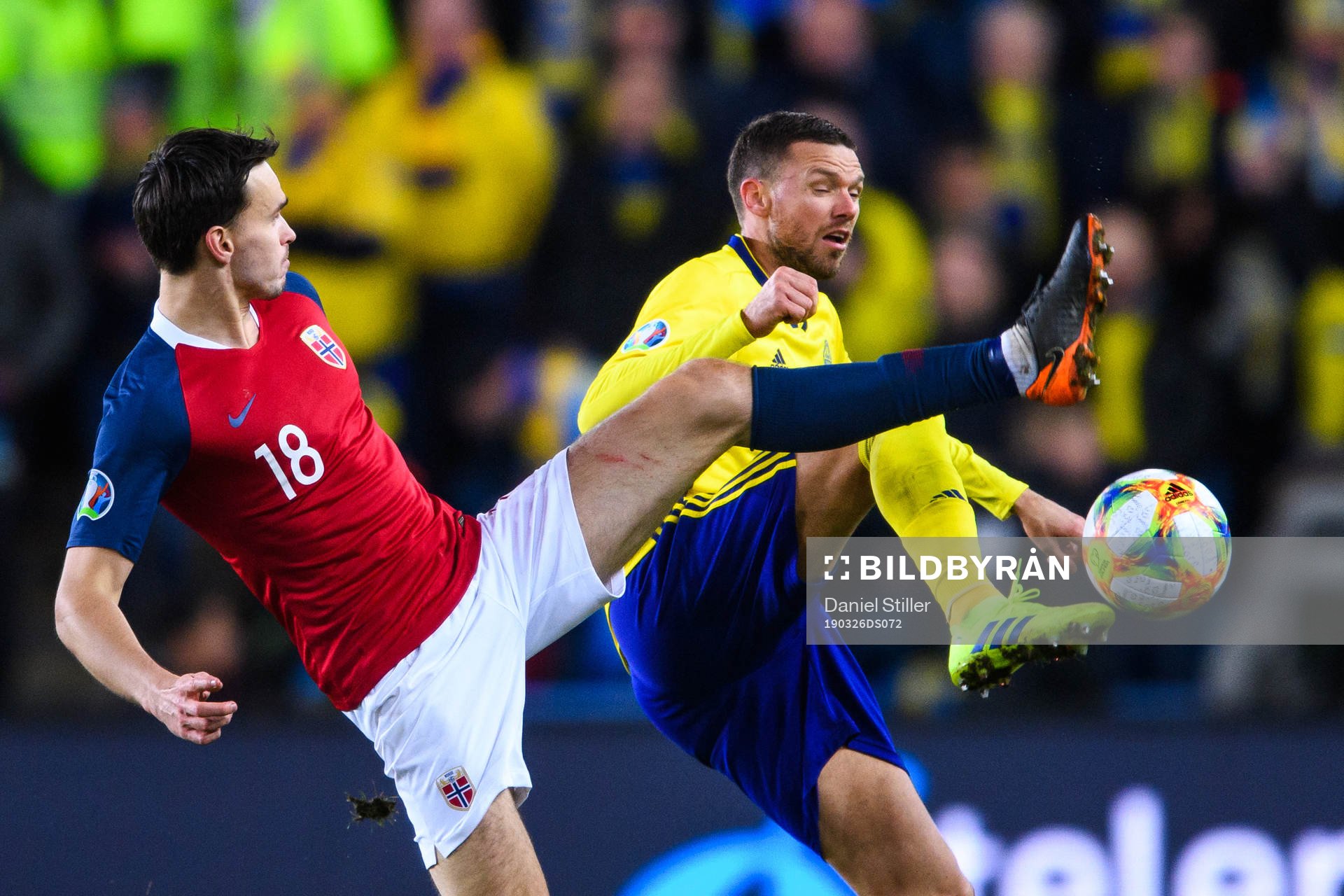Ole Kristian Selnæs of Norway and Marcus Berg of Sweden