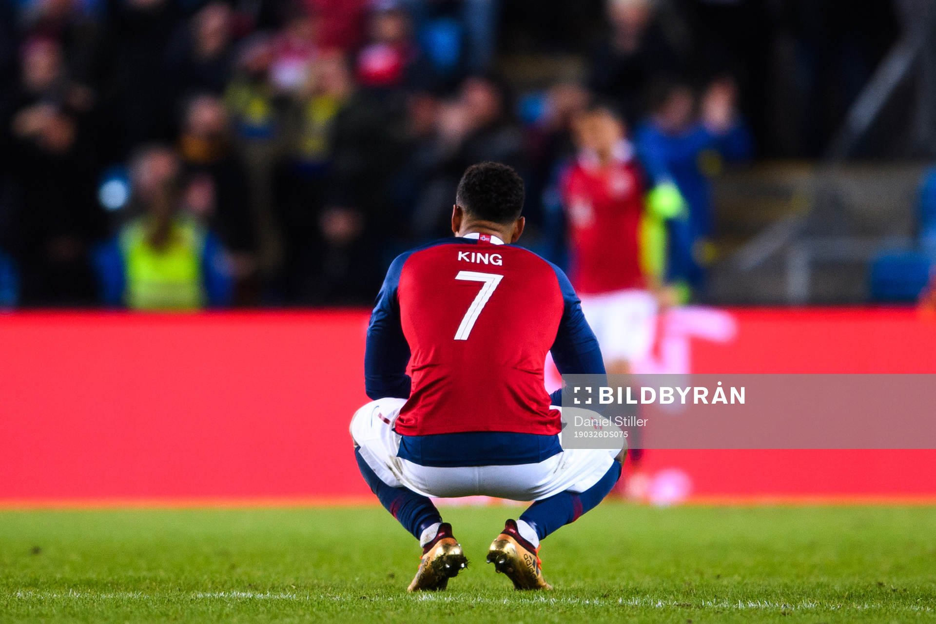 Joshua King of Norway looks dejected