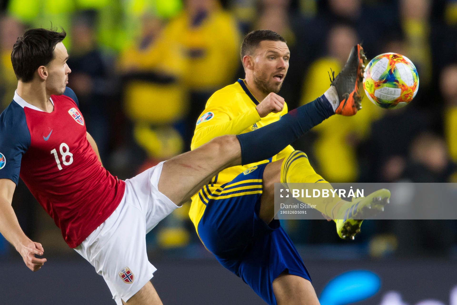 Ole Kristian Selnæs of Norway and Marcus Berg of Sweden