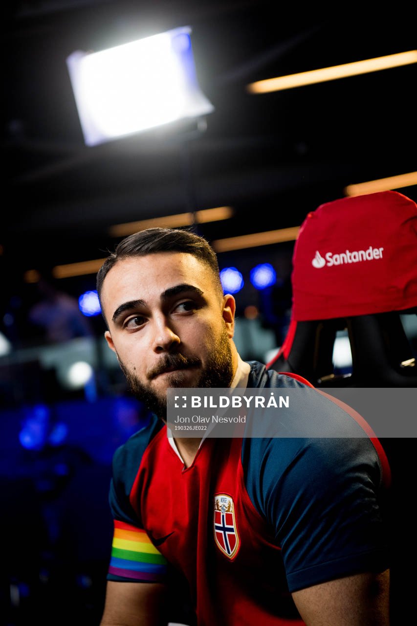 Arkan Resul of Norway during the e-football friendly match between Norway and Sweden on March 26, 2019 in Oslo.