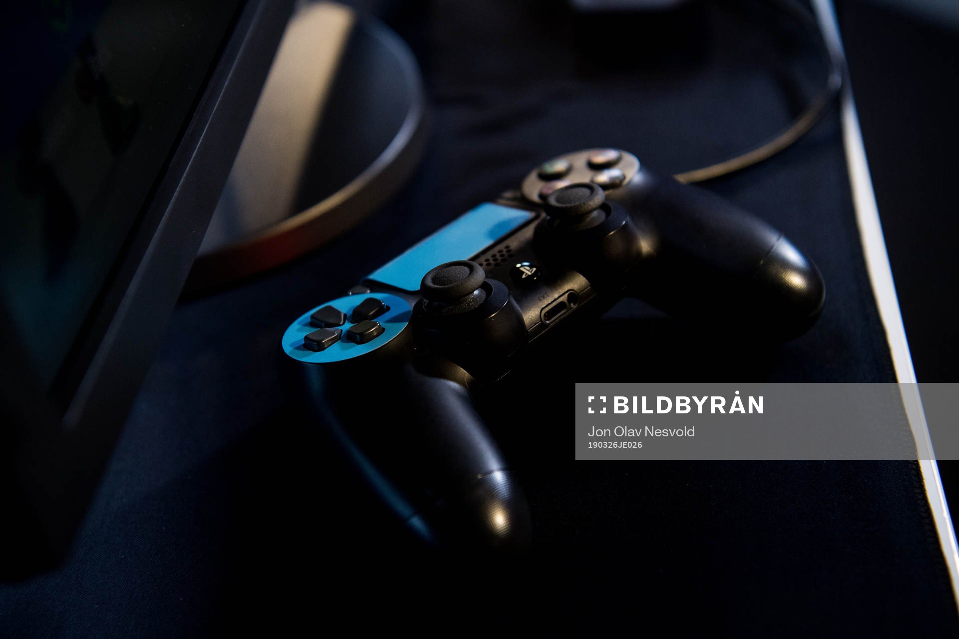 A Playstation controller during the e-football friendly match between Norway and Sweden on March 26, 2019 in Oslo.