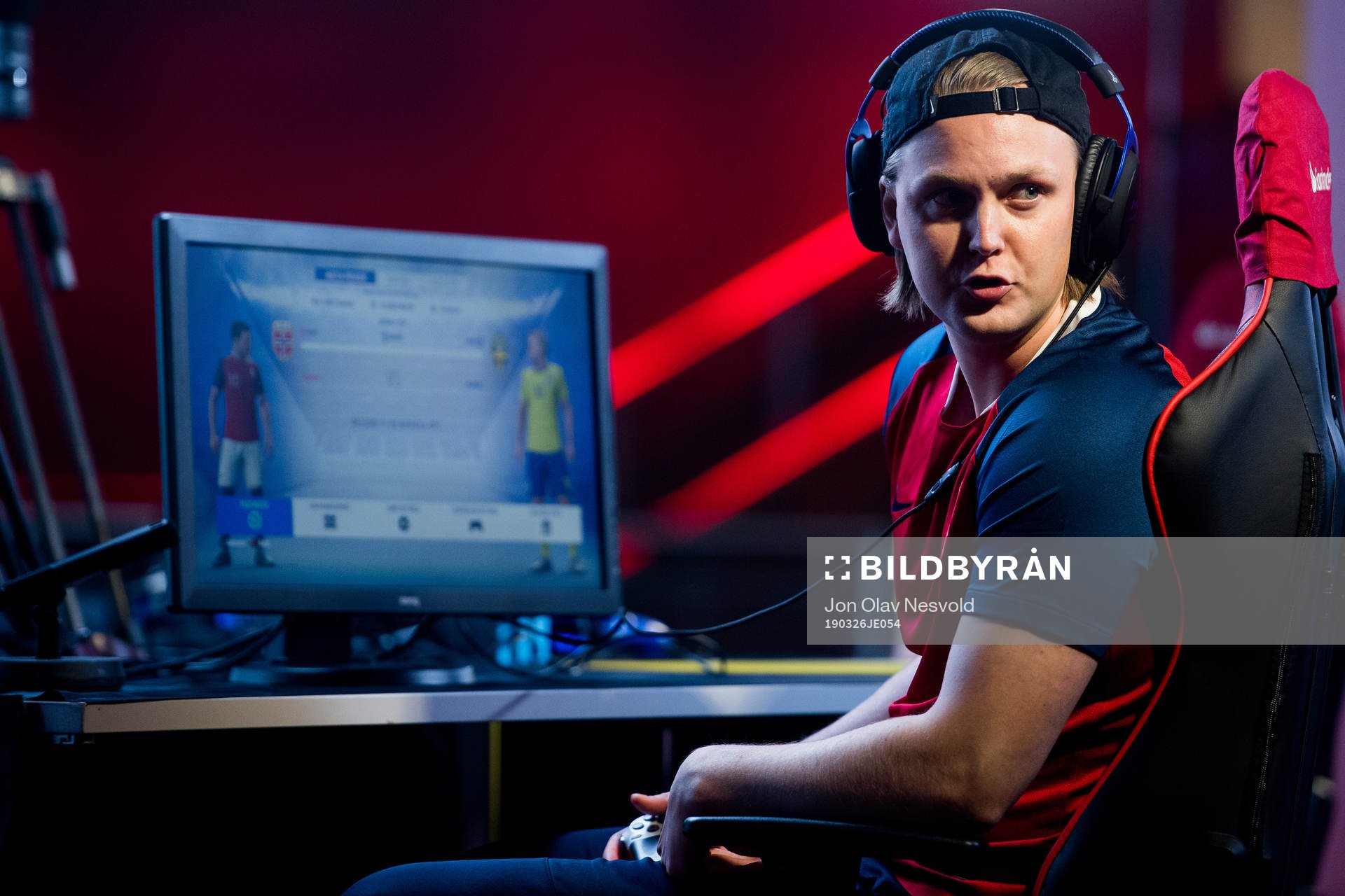 Sondre Voktor during the e-football friendly match between Norway and Sweden on March 26, 2019 in Oslo.
