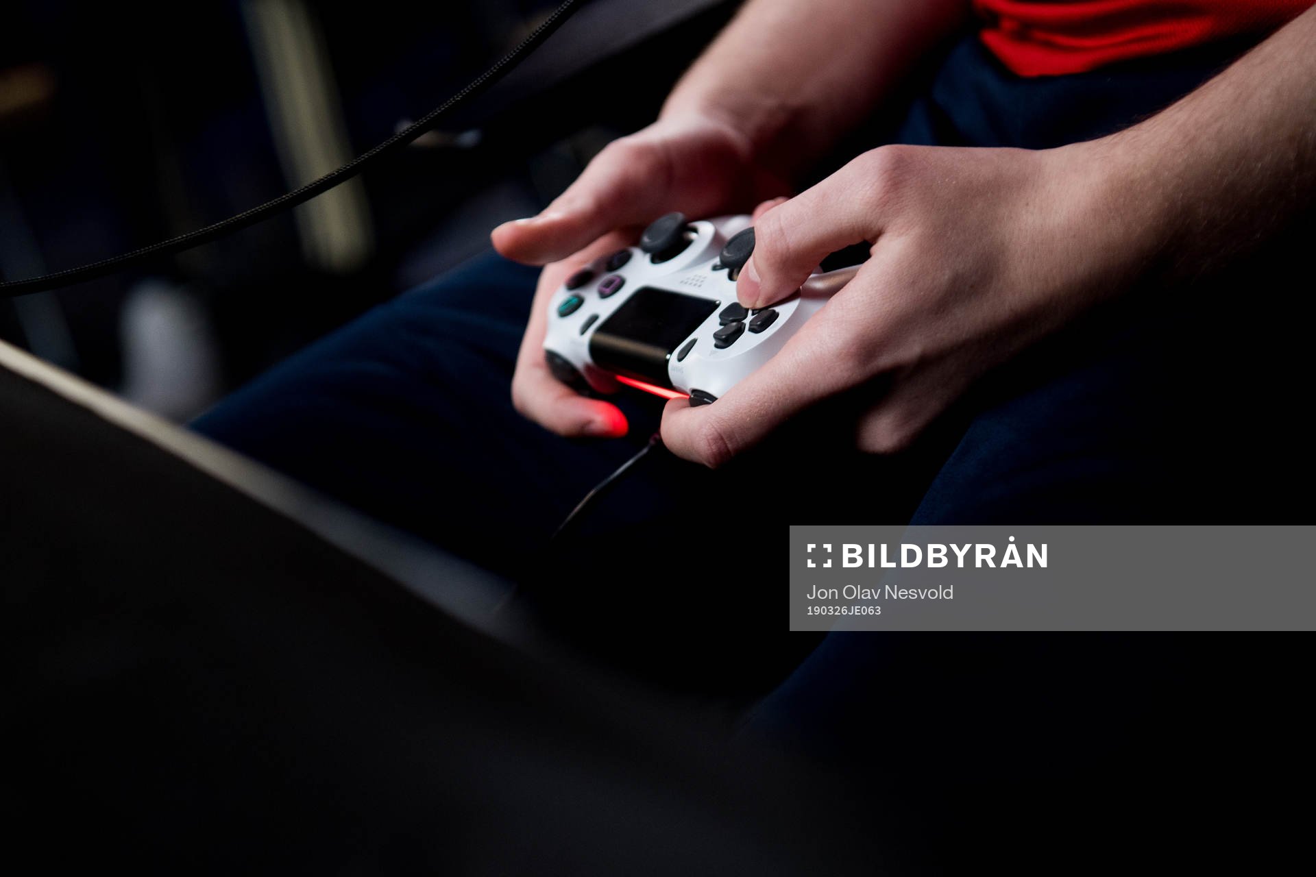 A Playstation controller during the e-football friendly match between Norway and Sweden on March 26, 2019 in Oslo.