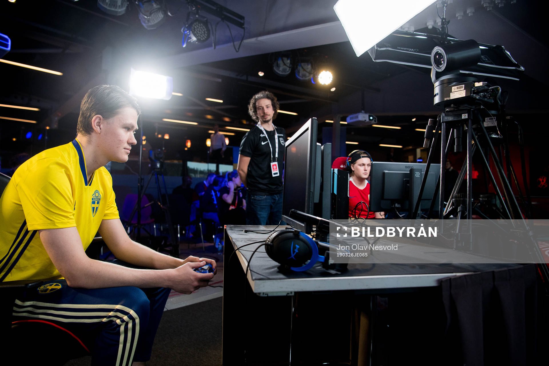 David Eidhammer of Sweden and Sondre Voktor of Norway during the e-football friendly match between Norway and Sweden on March 26, 2019 in Oslo.