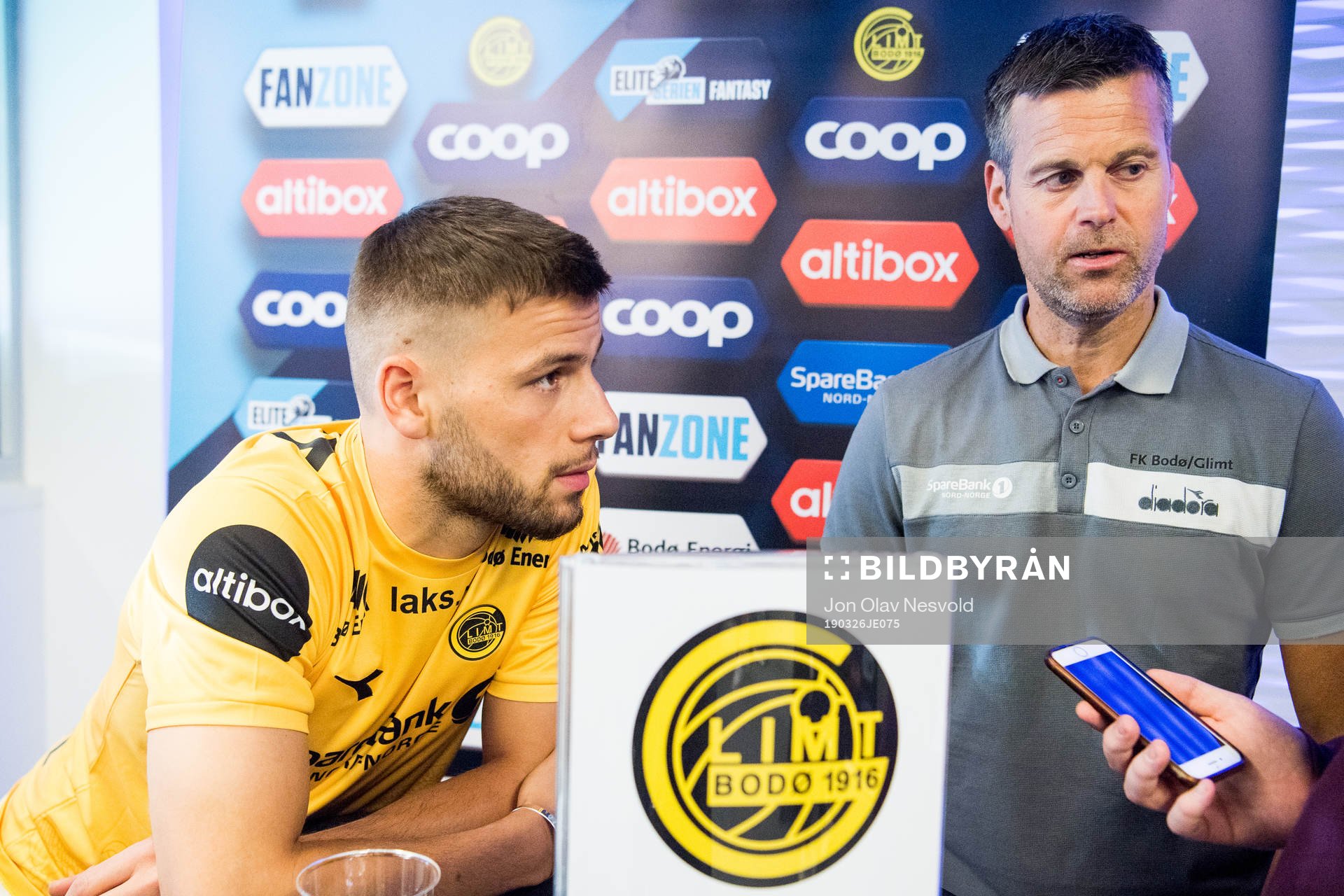 Philip Zinckernagel of Bodø/Glimt and Kjetil Knutsen, head