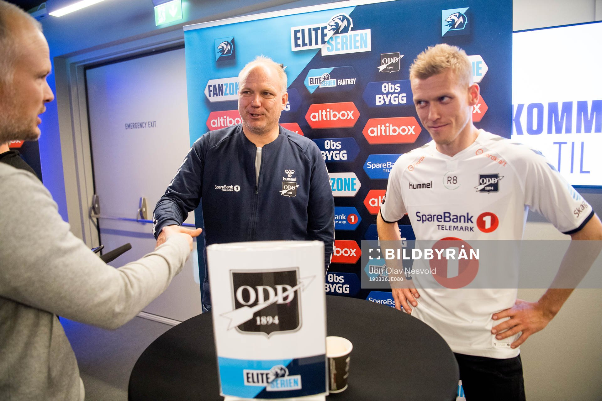 Dag-Eilev Fagermo, head coach of Odd, and Steffen Hagen of