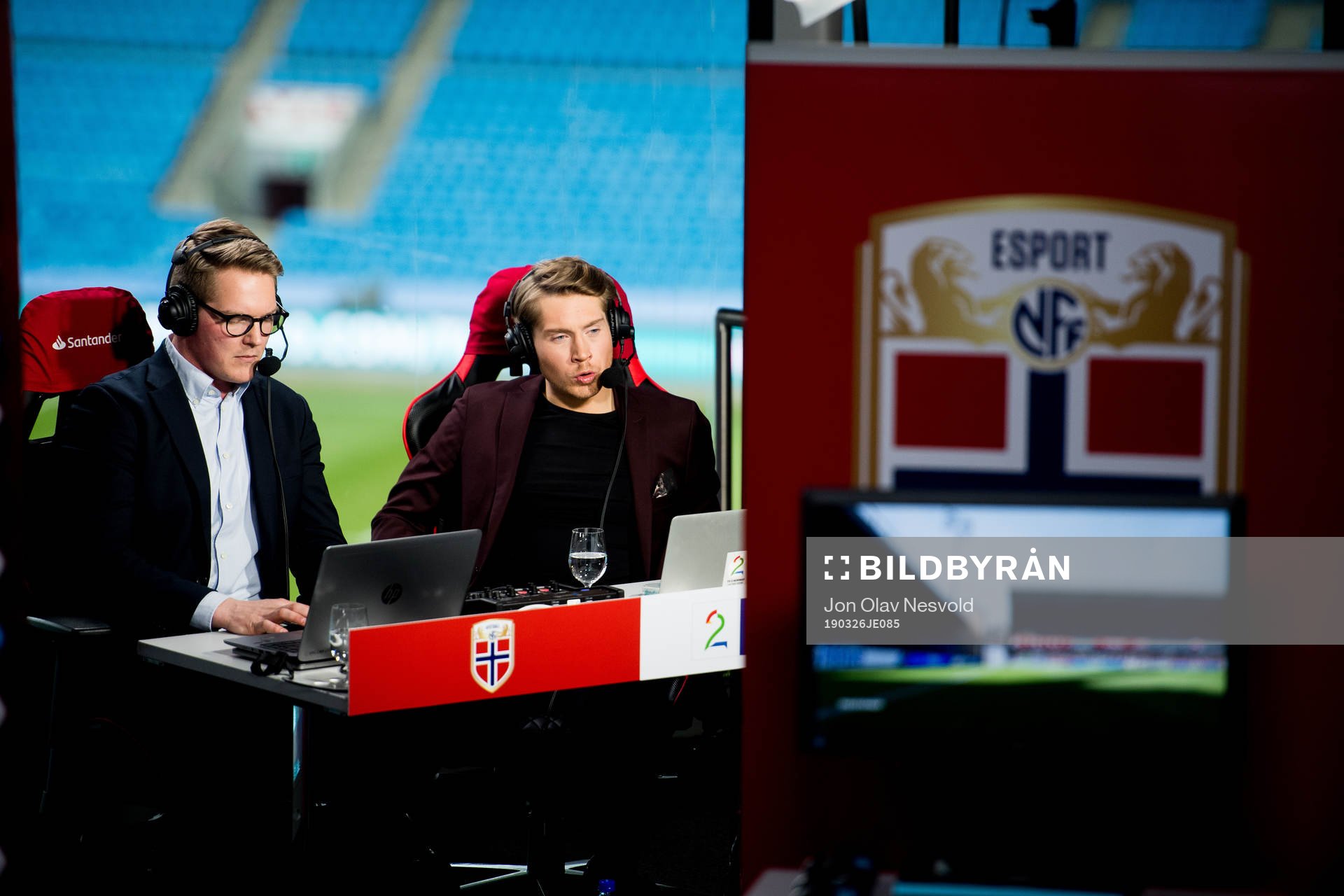 Jonas Bariås and Johan Færaas, TV commentators