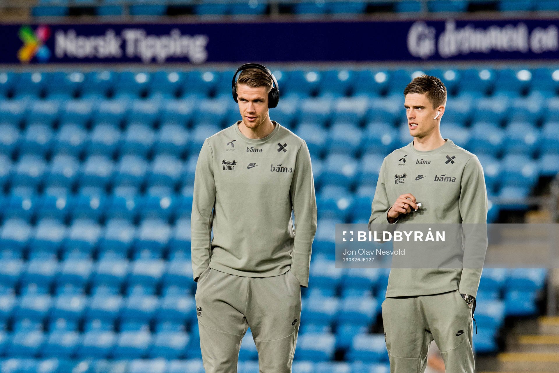 Kristoffer Ajer and Markus Henriksen of Norway