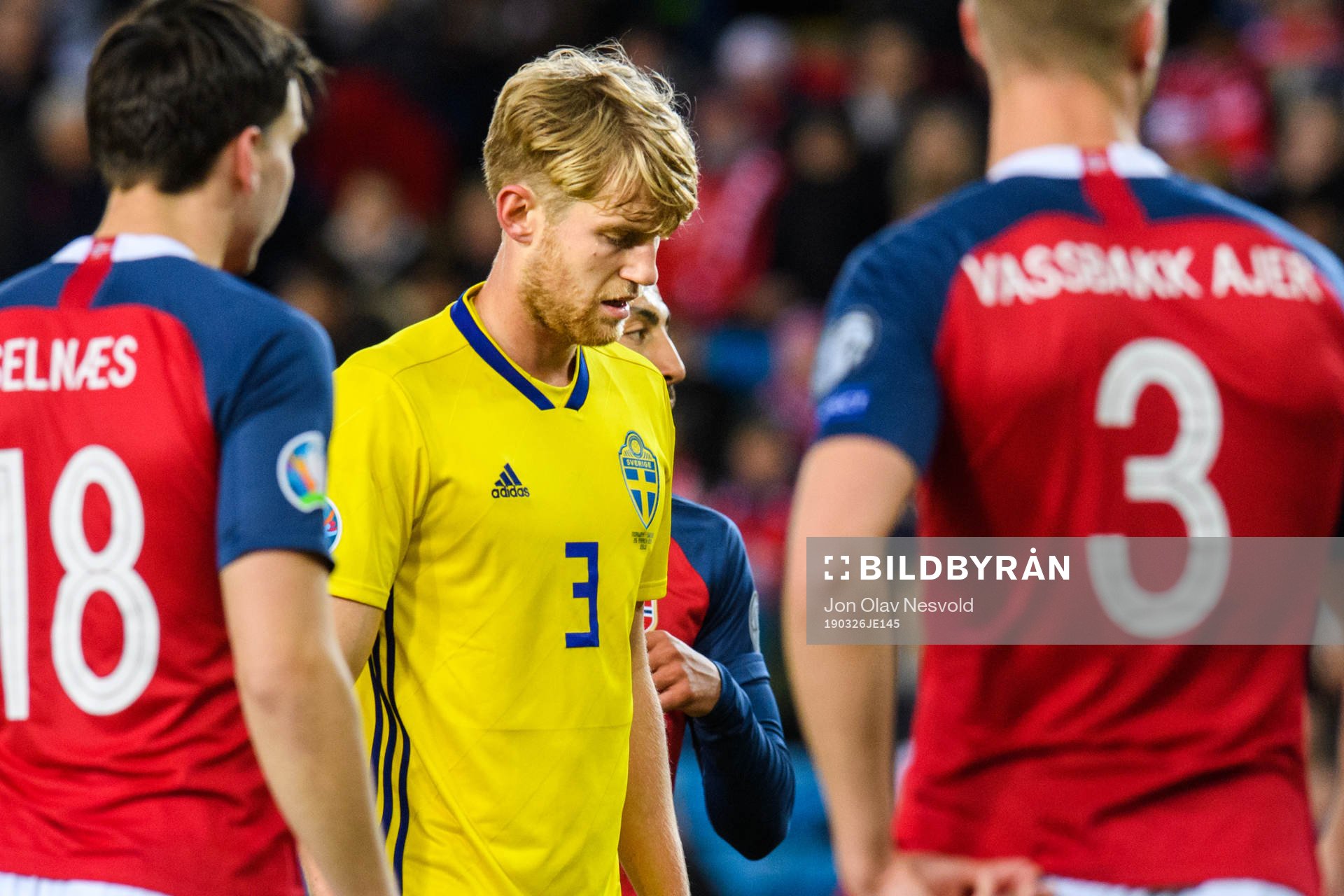 Filip Helander of Sweden looks dejected