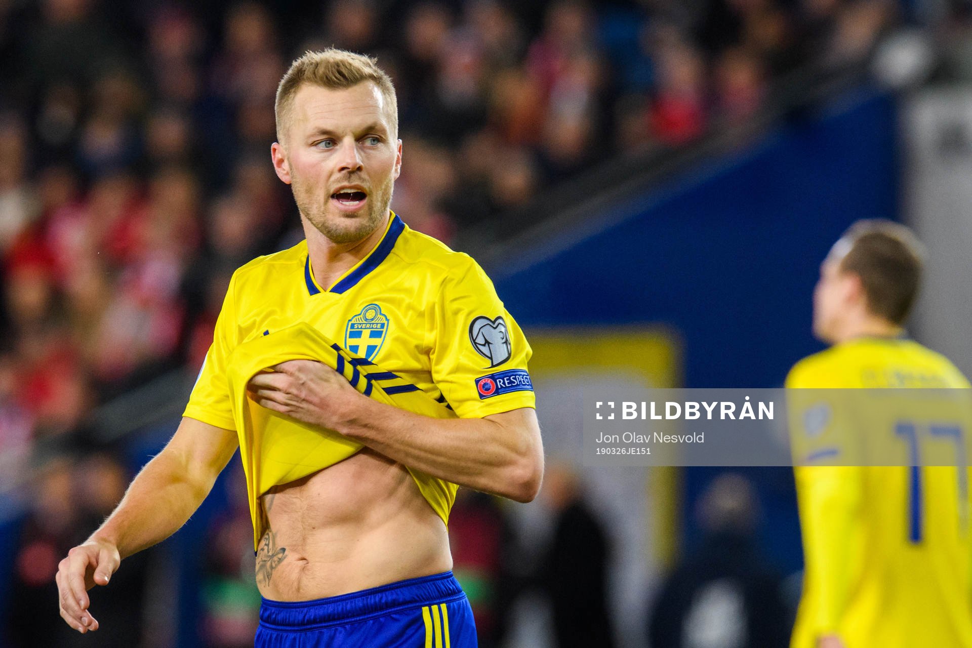 Sebastian Larsson of Sweden looks dejected
