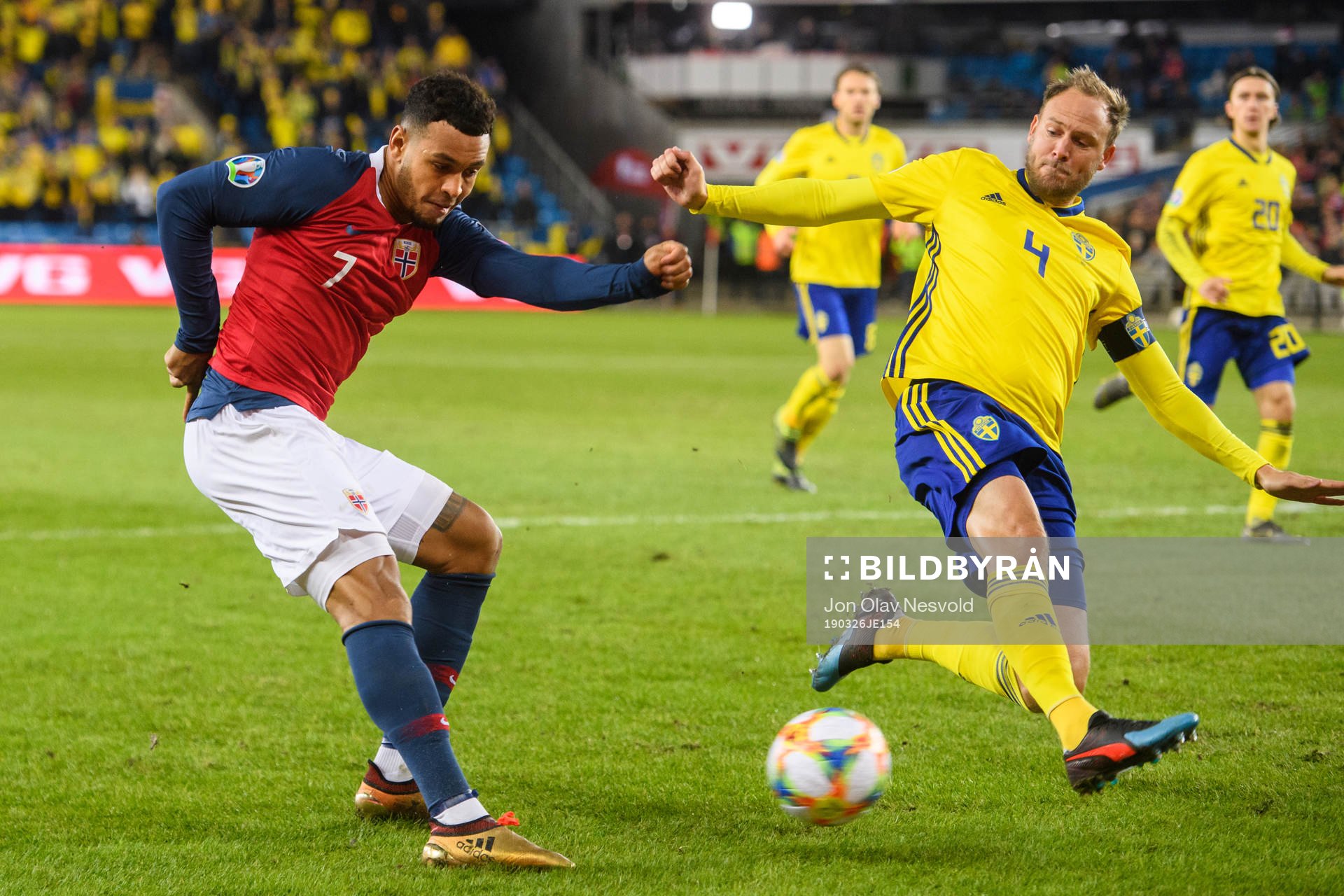 Joshua King of Norway and Andreas Granqvist of Sweden