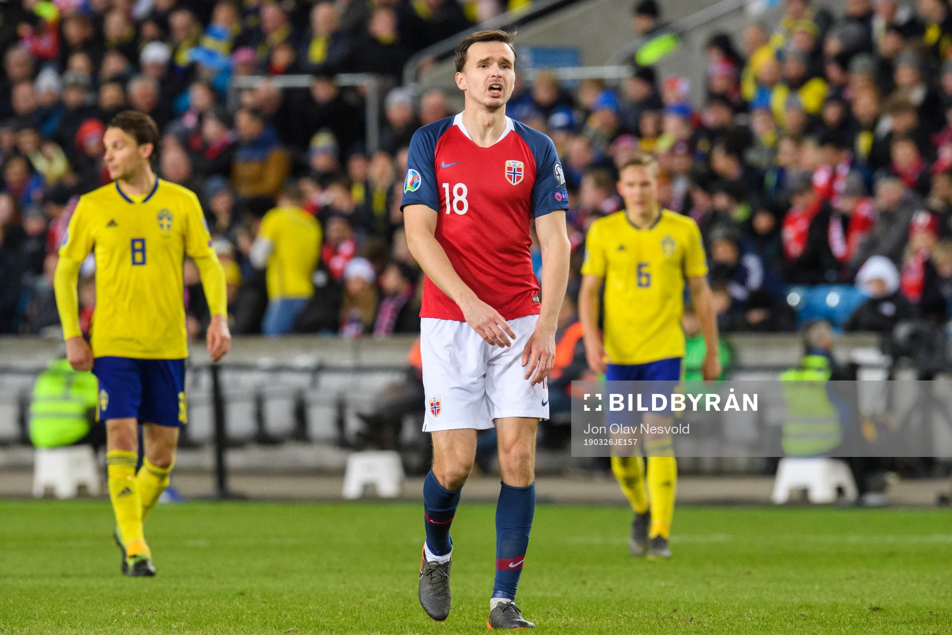 Ole Kristian Selnæs of Norway looks dejected