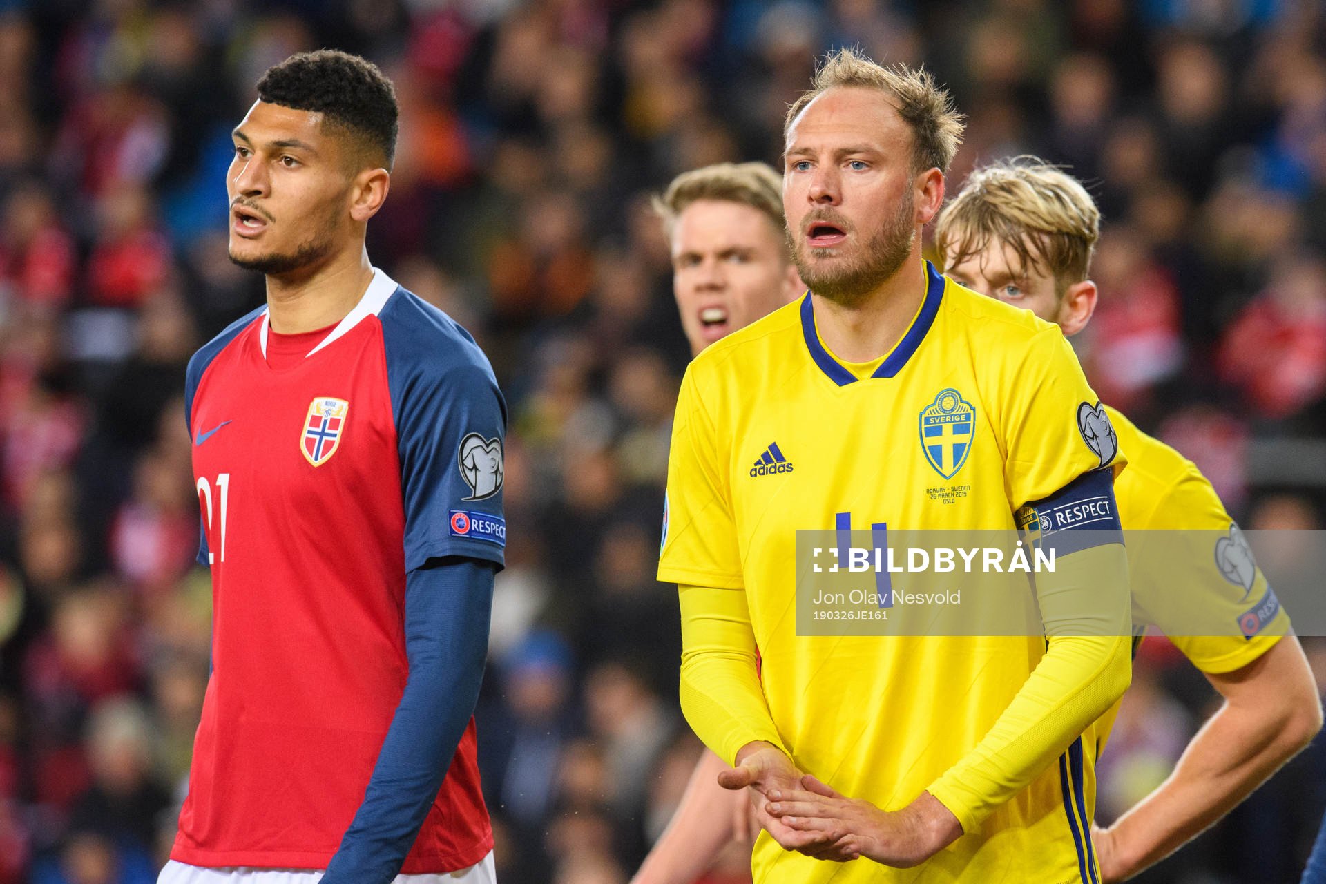 Bjørn Maars Johnsen of Norway and Andreas Granqvist of