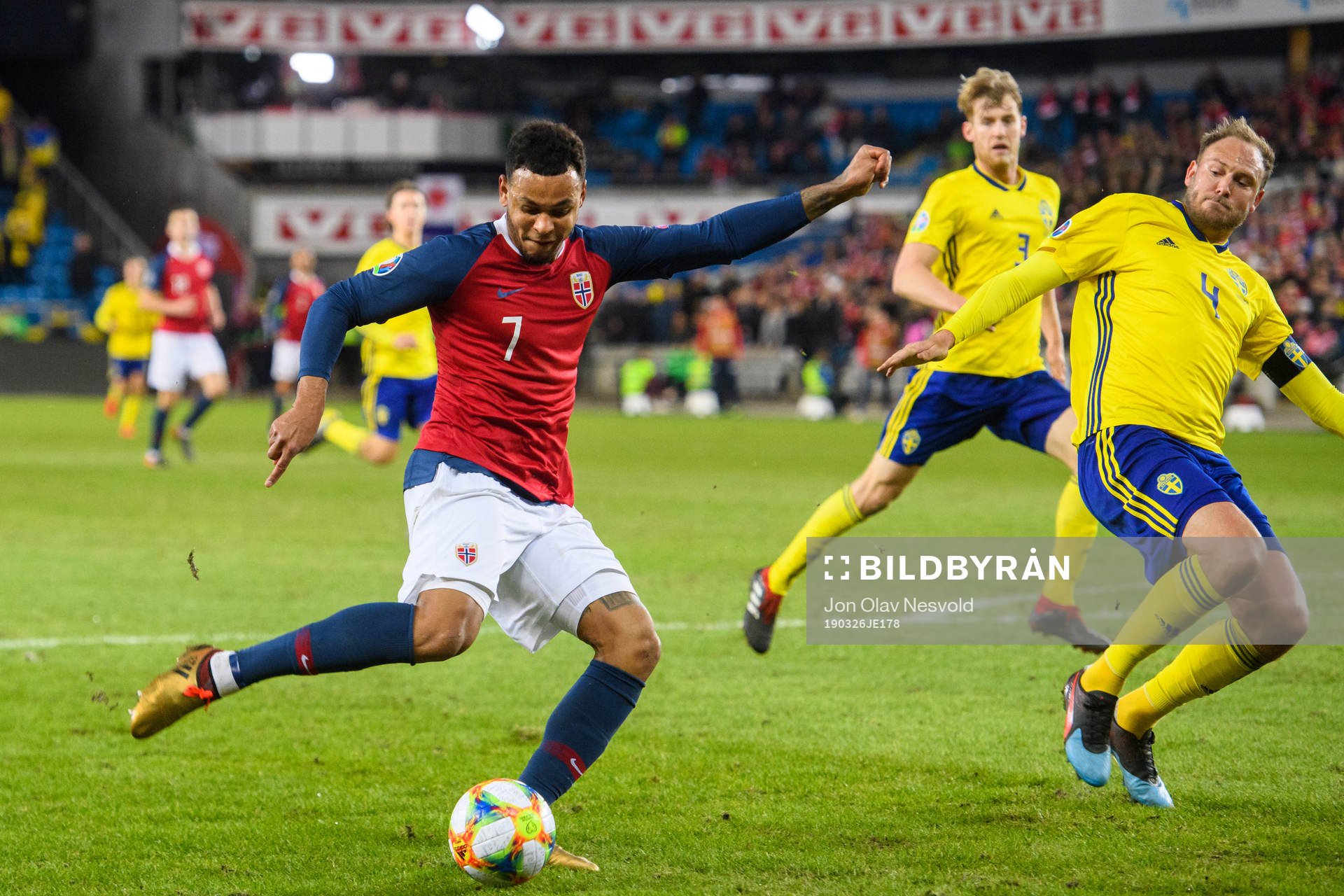 Joshua King of Norway and Andreas Granqvist of Sweden