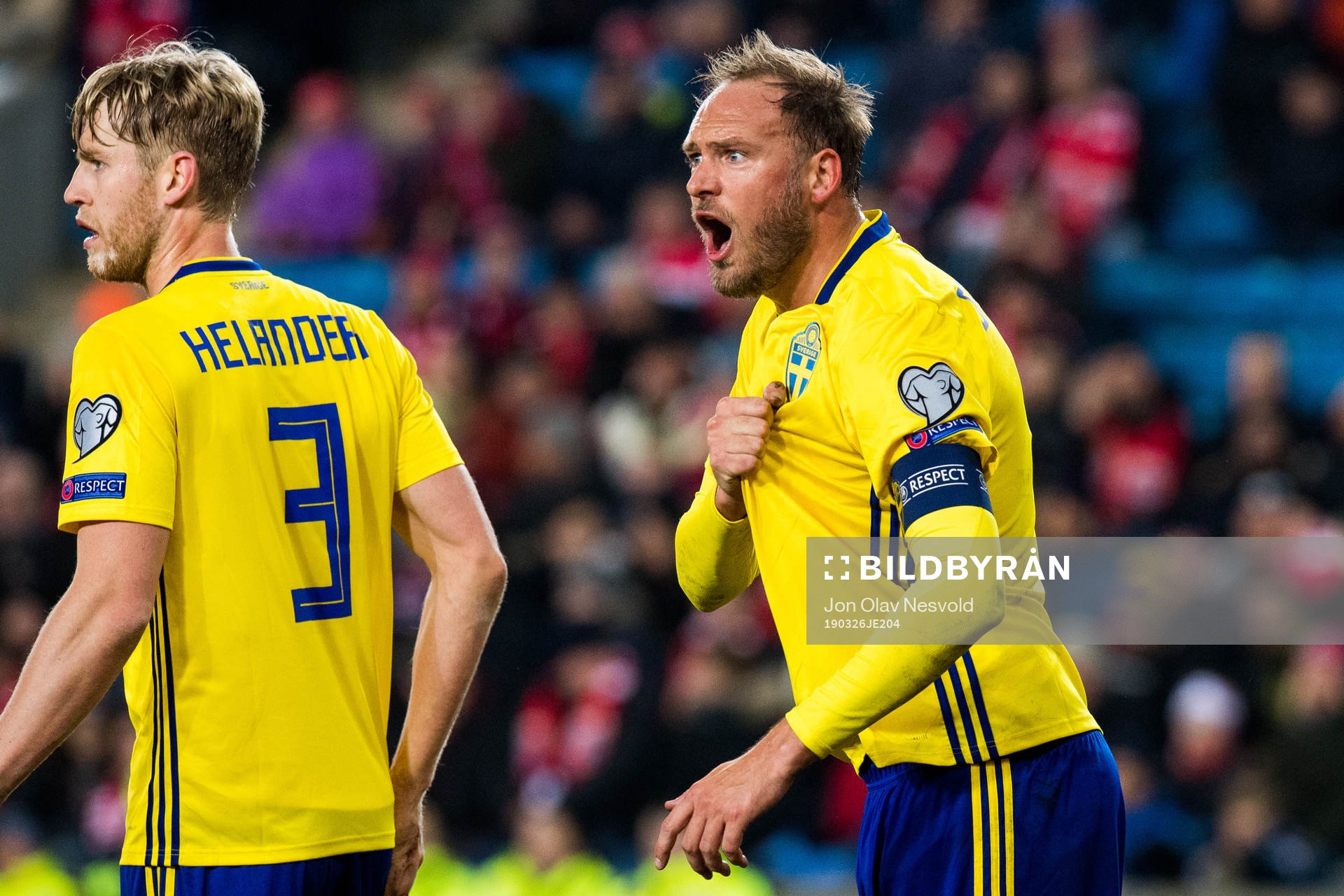 Filip Helander and Andreas Granqvist of Sweden