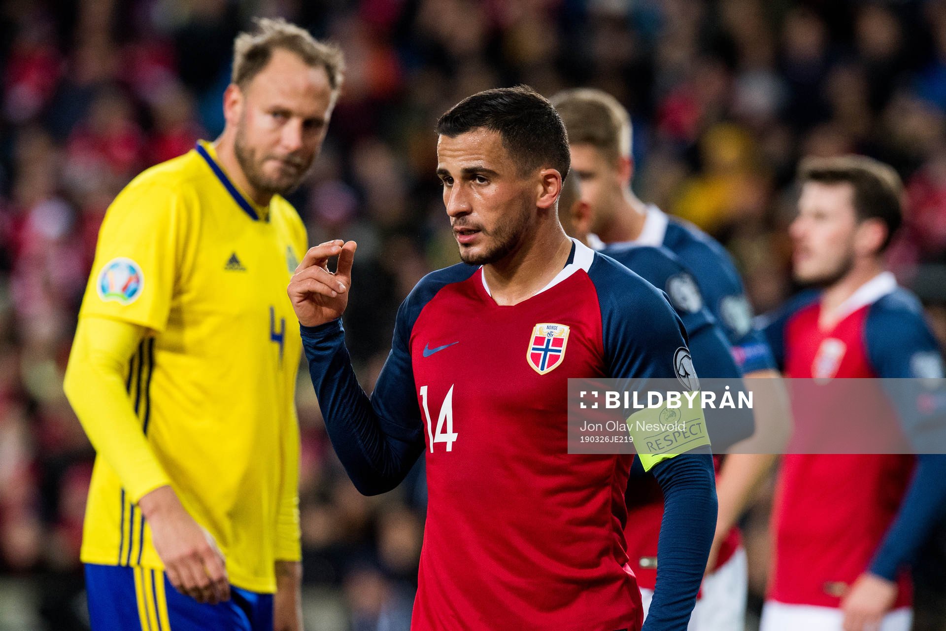 Andreas Granqvist of Sweden and Omar Elabdellaoui of Norway