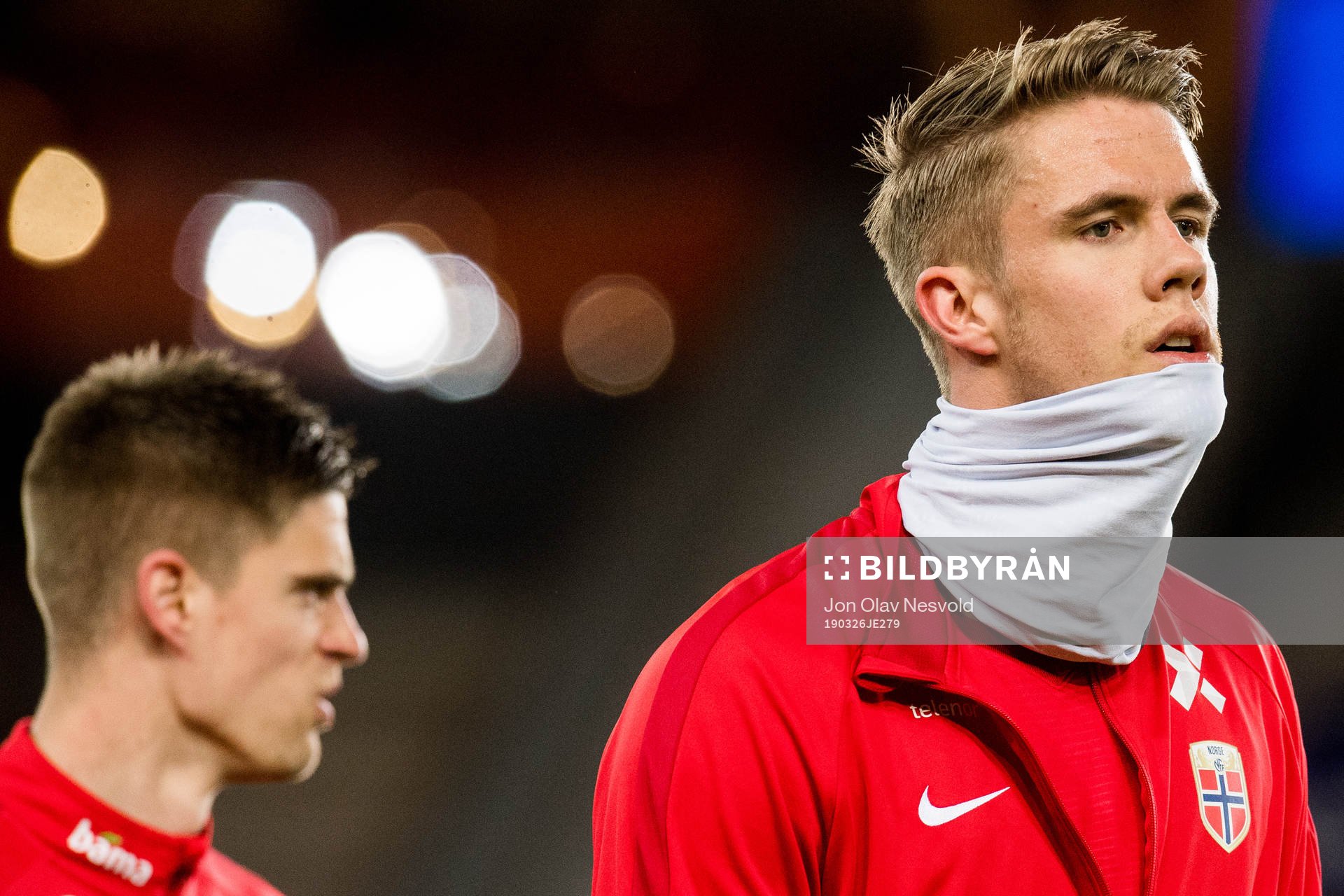 Markus Henriksen and Kristoffer Ajer of Norway