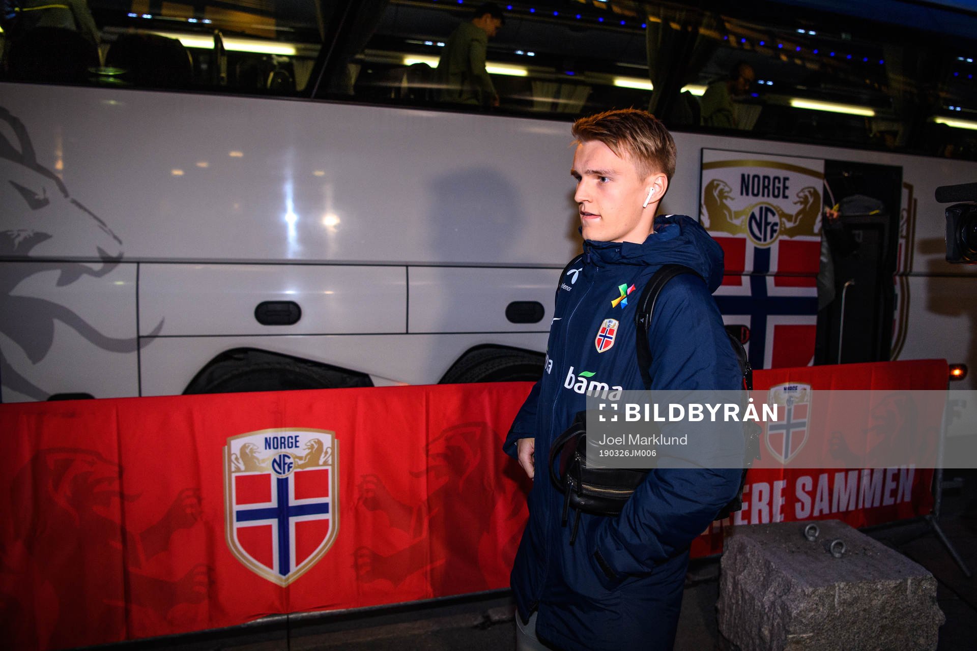 Martin Ødegaard of Norway arrives at the arena