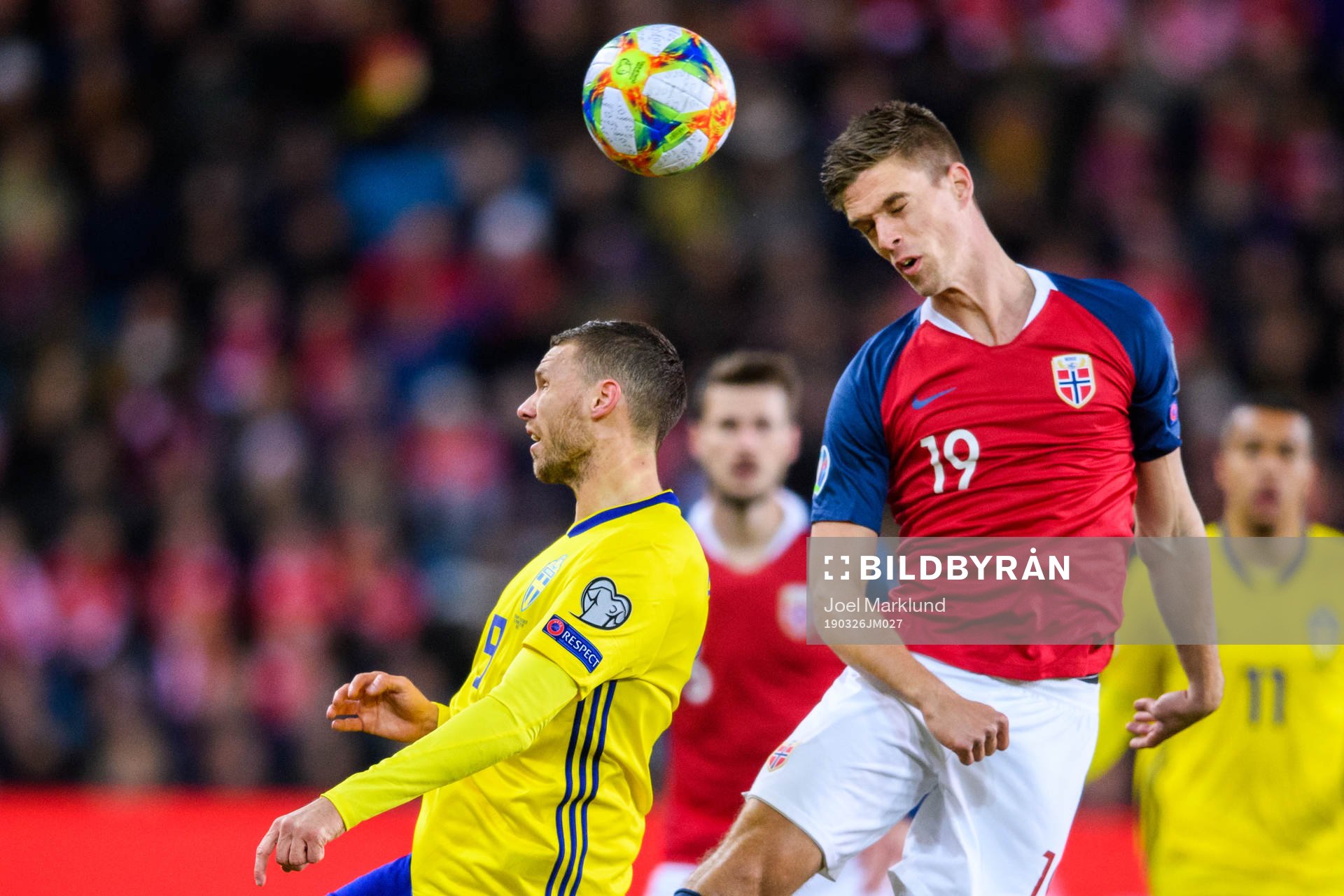 Marcus Berg of Sweden and Markus Henriksen of Norway