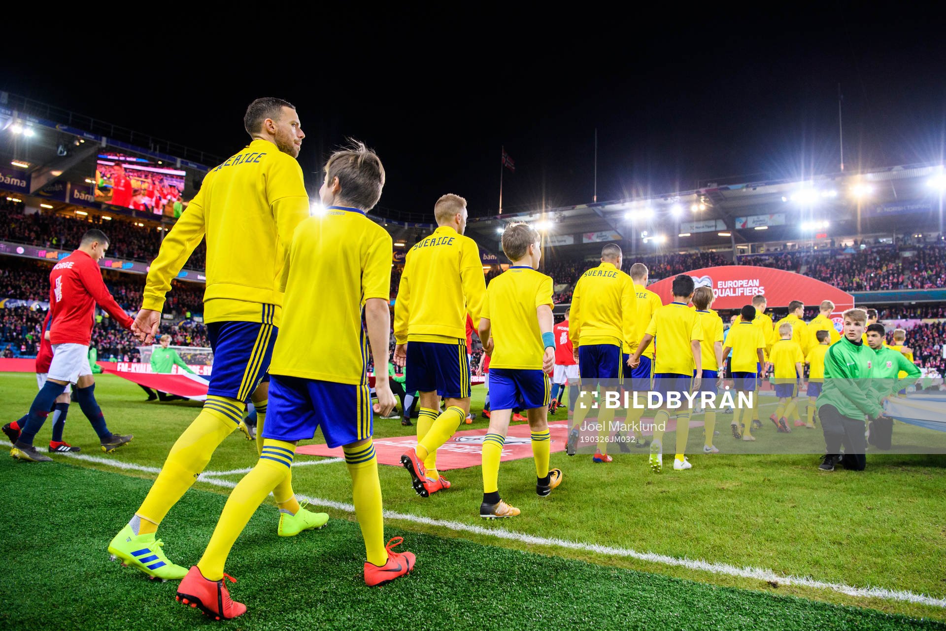 Marcus Berg of Sweden enter the pitch prior to the UEFA