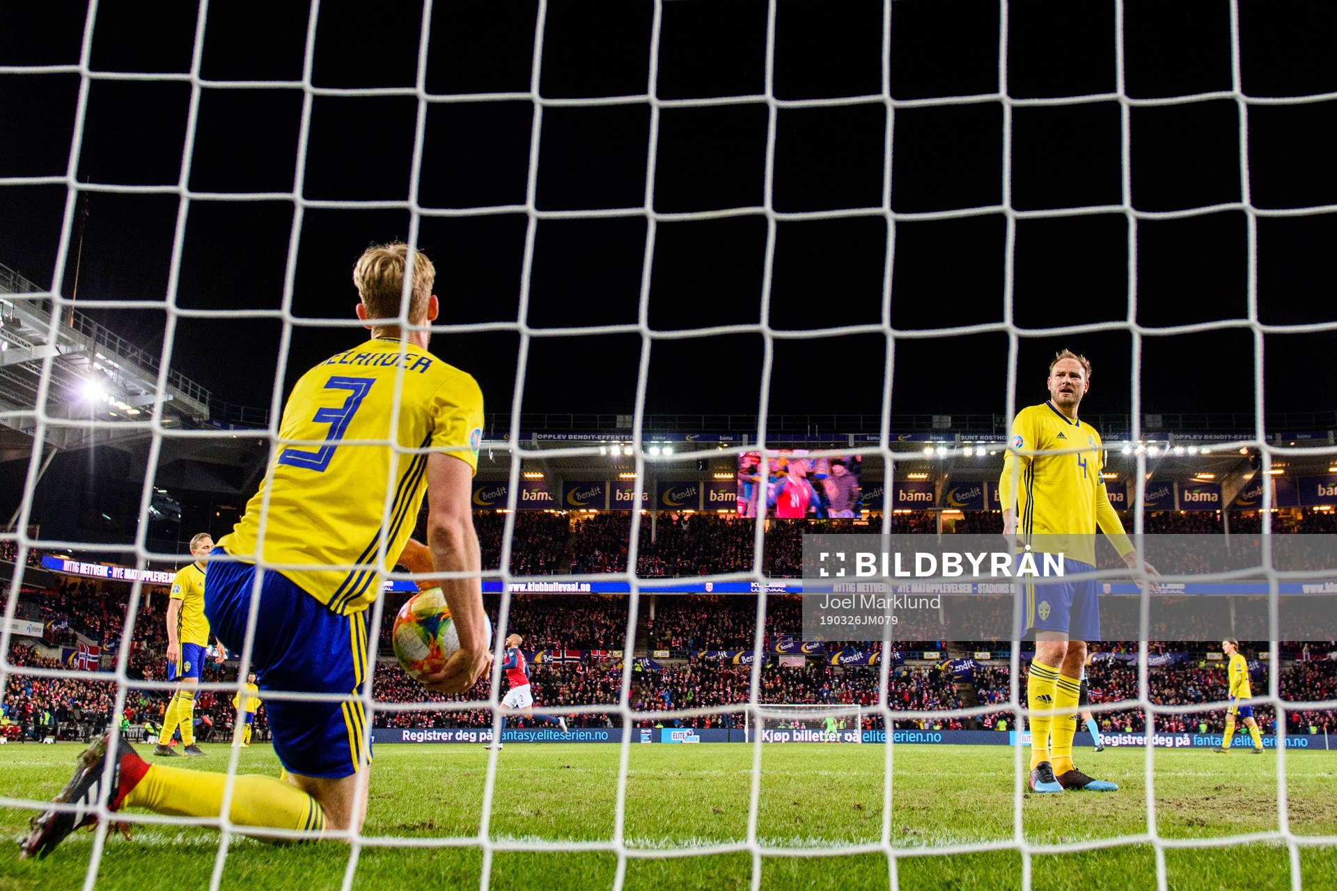 Filip Helander and Andreas Granqvist of Sweden looks