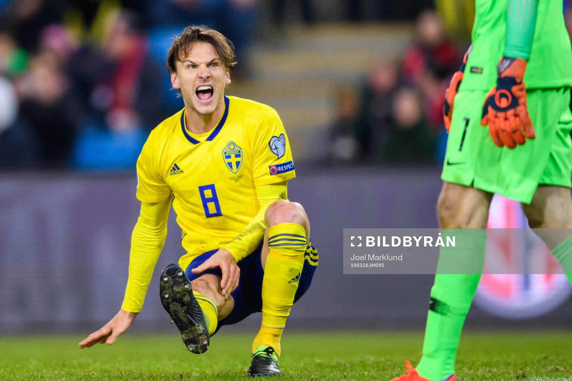Albin Ekdal of Sweden in pain