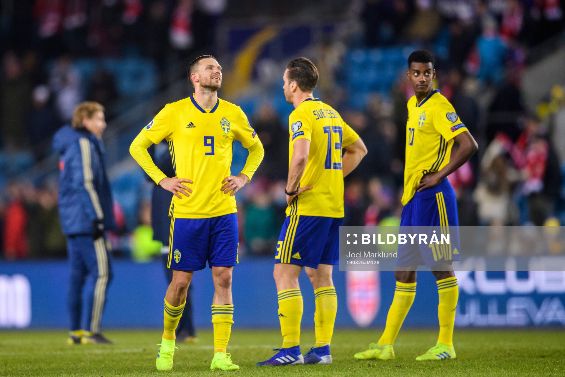Marcus Berg and Alexander Isak of Sweden looks dejected