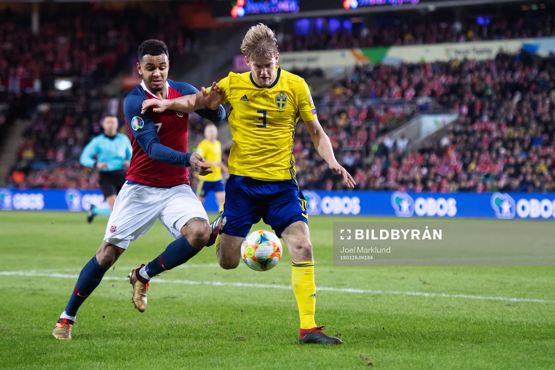 Joshua King of Norway and Filip Helander of Sweden