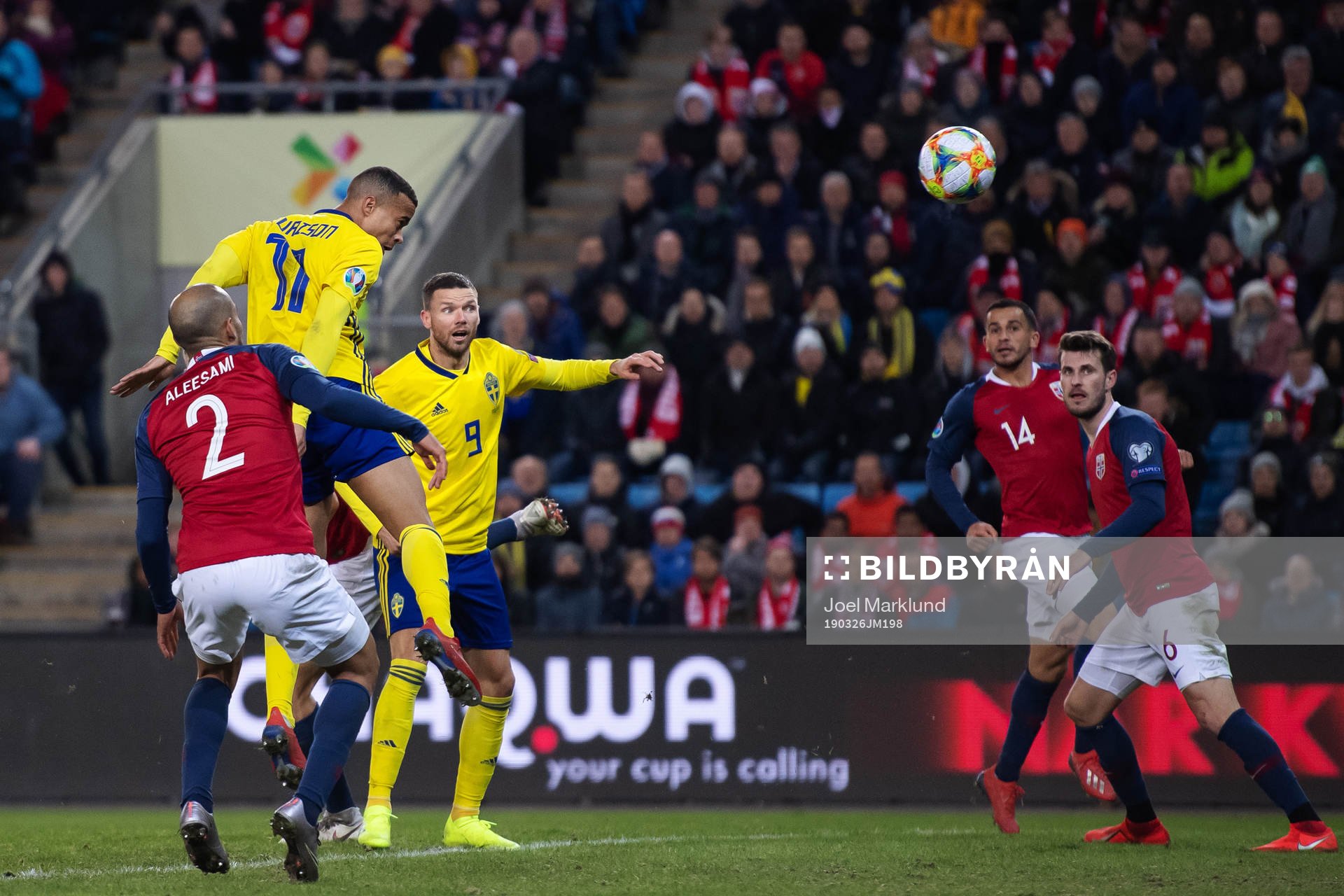 Robin Quaison and Marcus Berg of Sweden