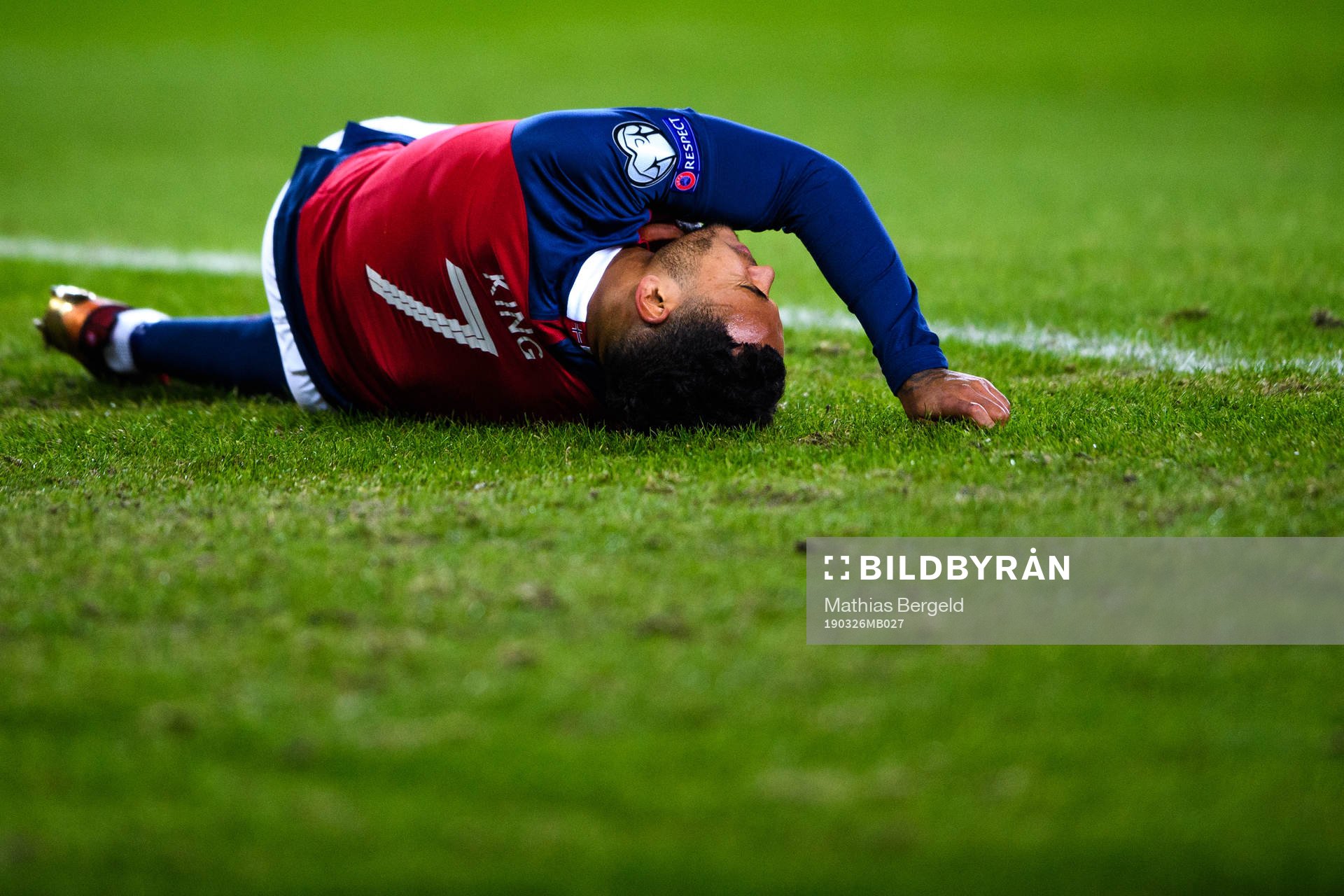 Joshua King of Norway in pain