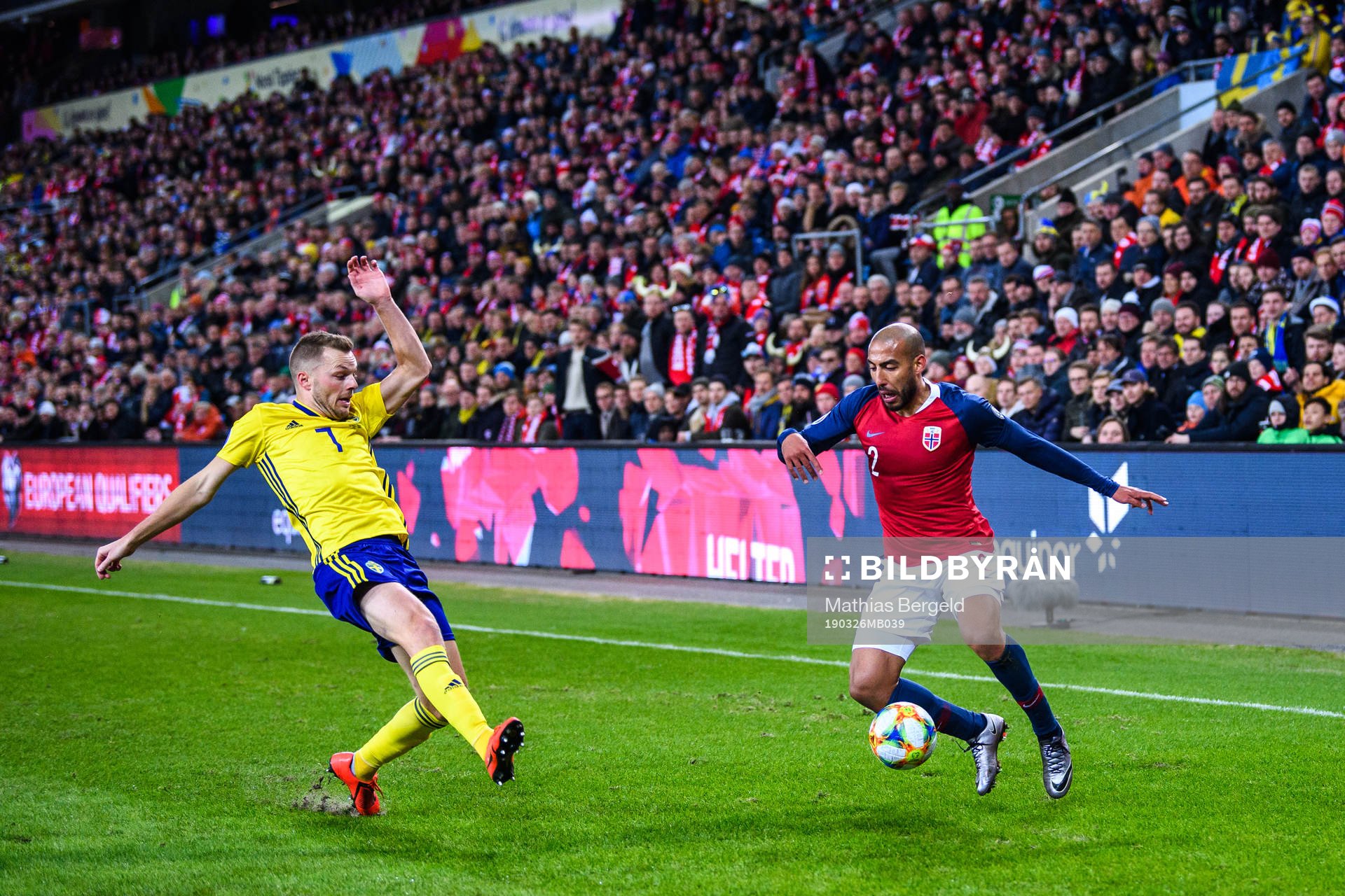 Sebastian Larsson of Sweden and Haitam Aleesami of Norway