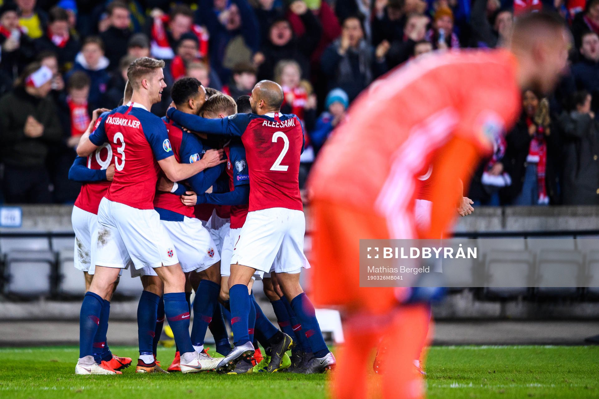 Players of Norway celebrates the 1-0 goal