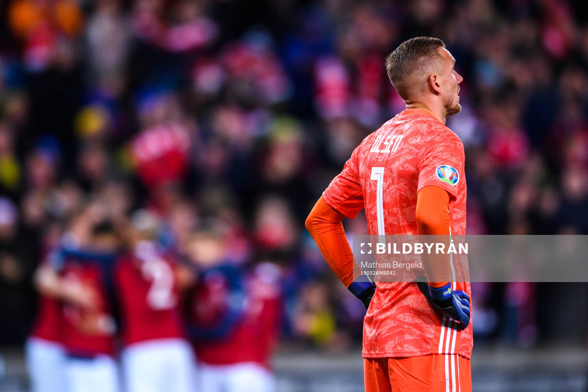 Goalkeeper Robin Olsen of Sweden looks dejected