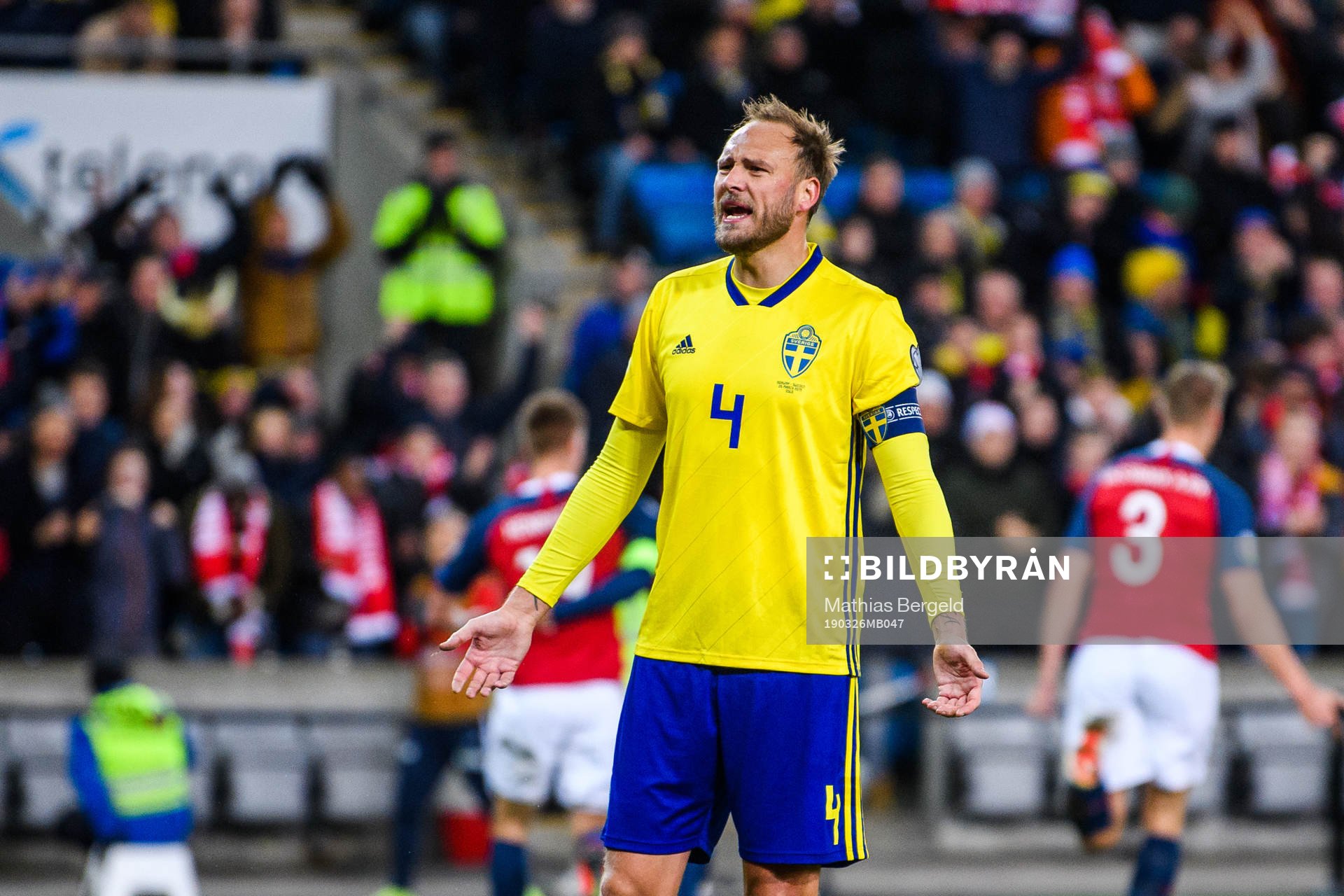 Andreas Granqvist of Sweden reacts