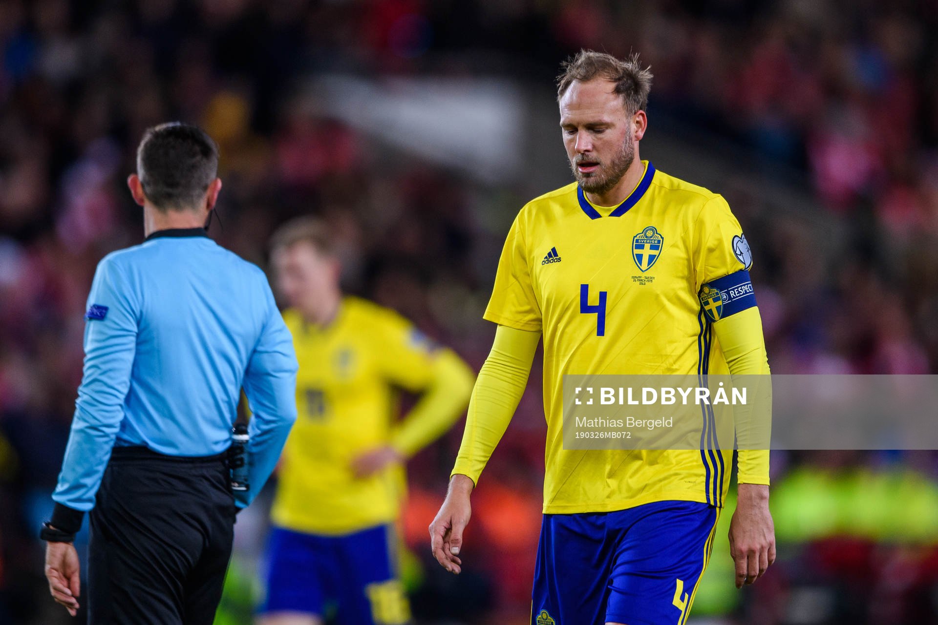 Andreas Granqvist of Sweden looks dejected