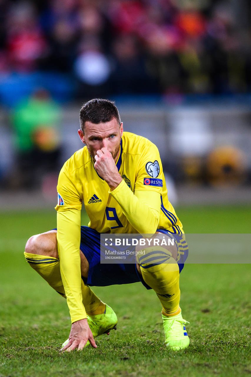 Marcus Berg of Sweden looks dejected