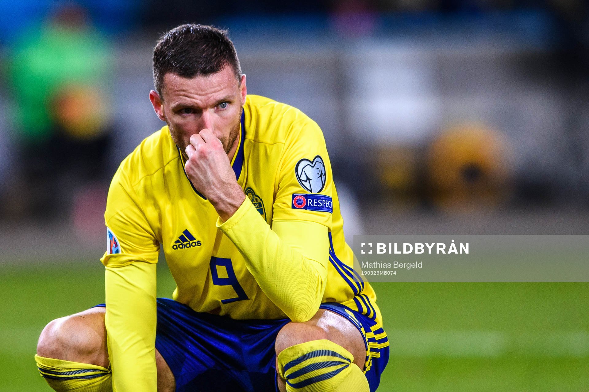 Marcus Berg of Sweden looks dejected