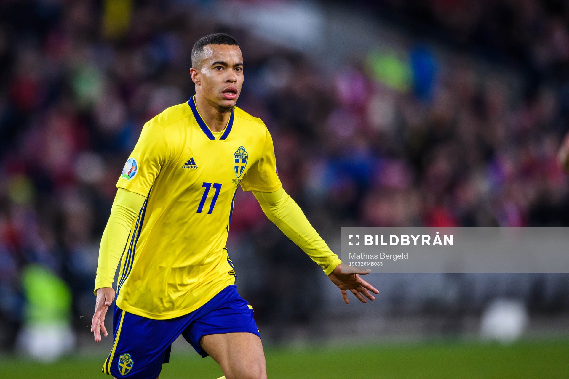 Robin Quaison of Sweden celebrates the 2-2 goal