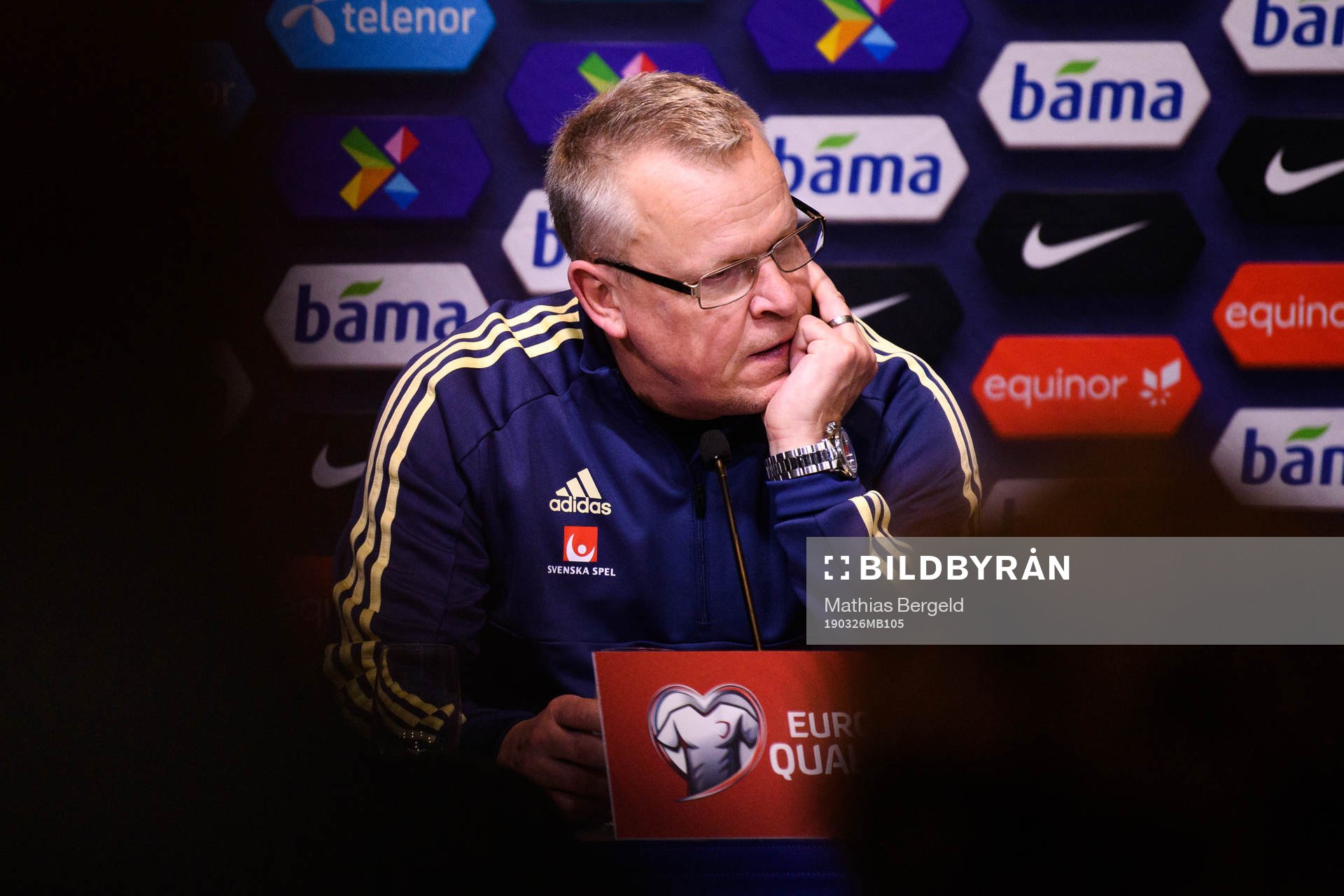 Head coach Janne Andersson of Sweden at a press conference