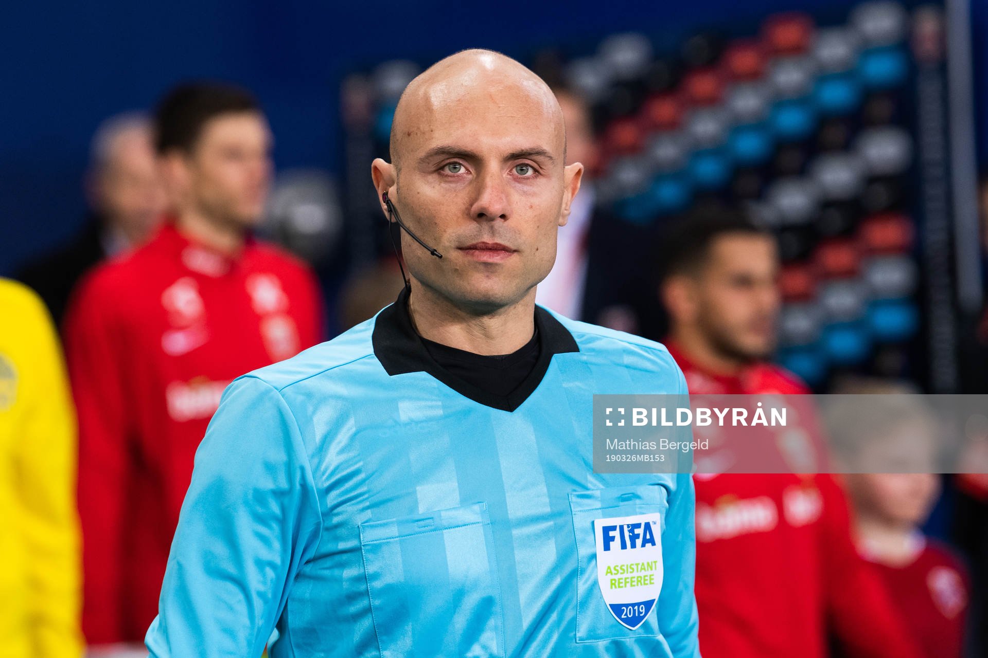 Assistans referee Alberto Tegoni of Italy