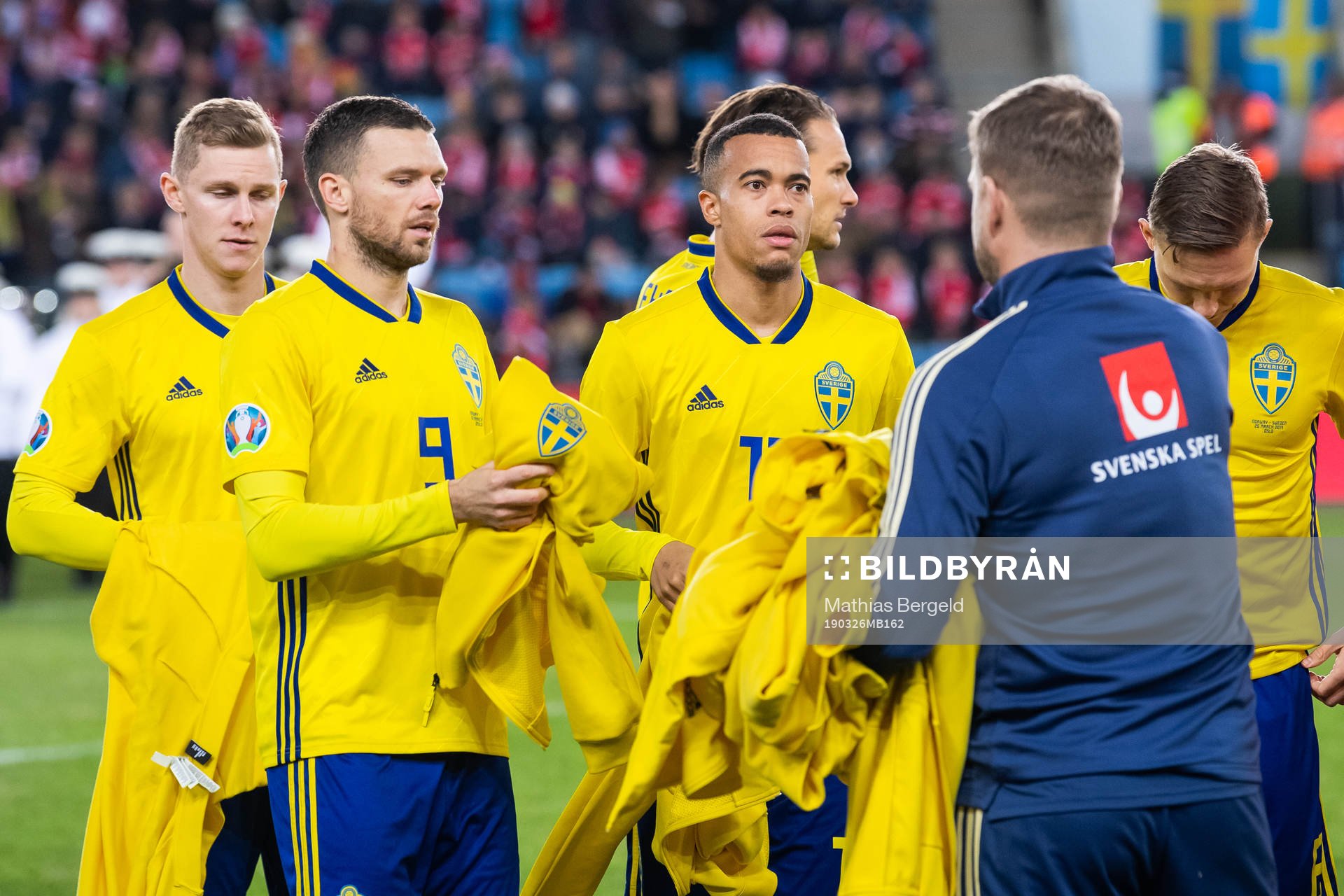 Emil Krafth, Marcus Berg and Robin Quaison of Sweden