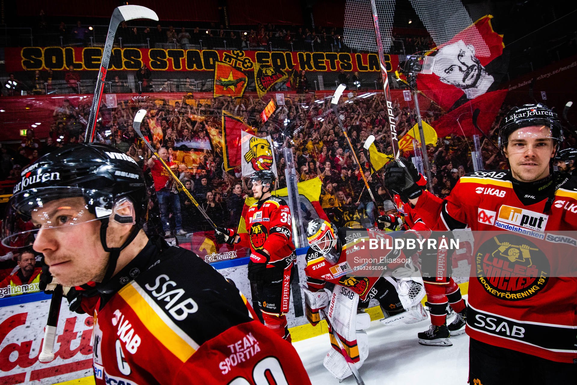 Luleås Erik Gustafsson, Emil Larsson, målvakt Joel