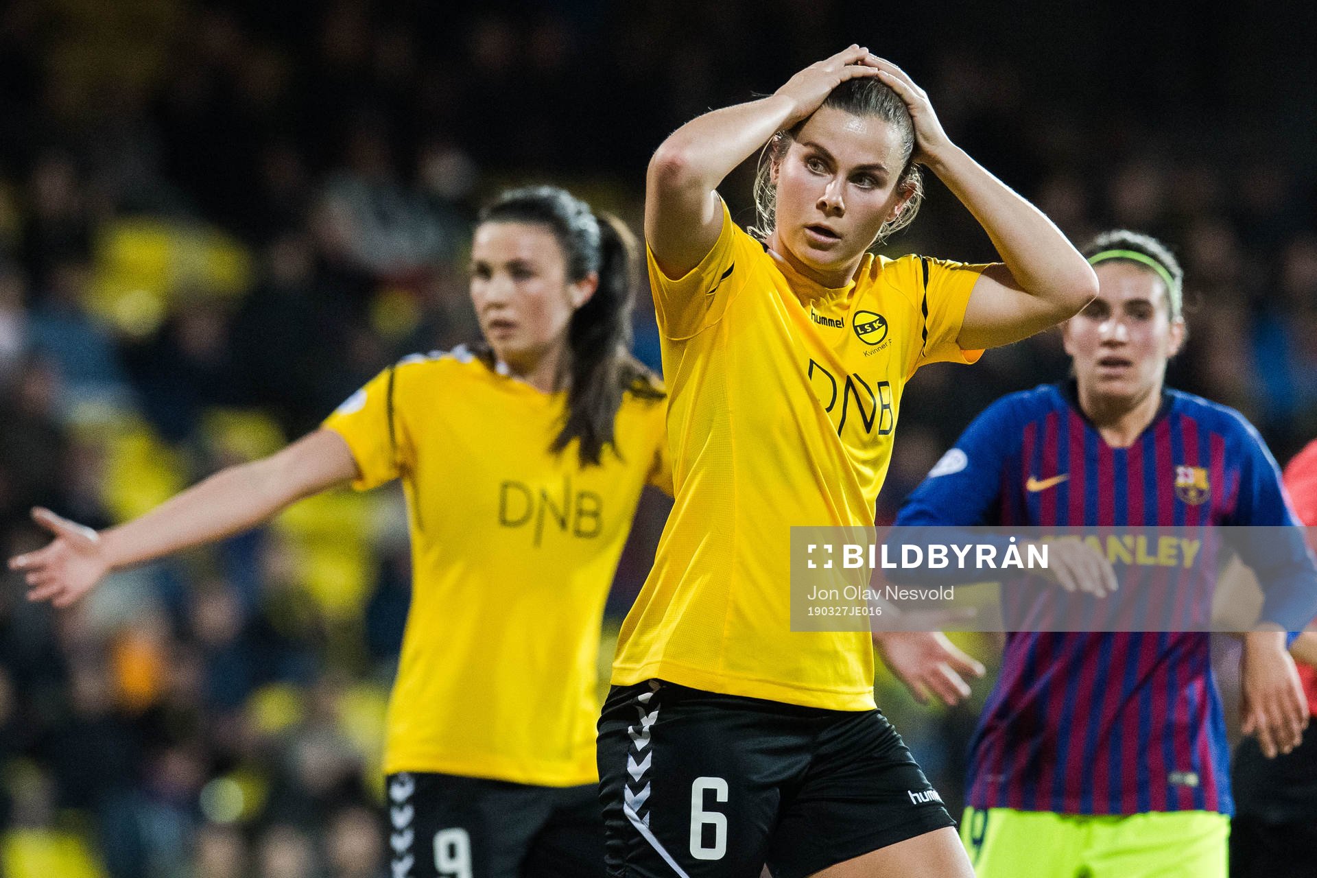Emilie Bosshard Haavi of LSK Kvinner reacts
