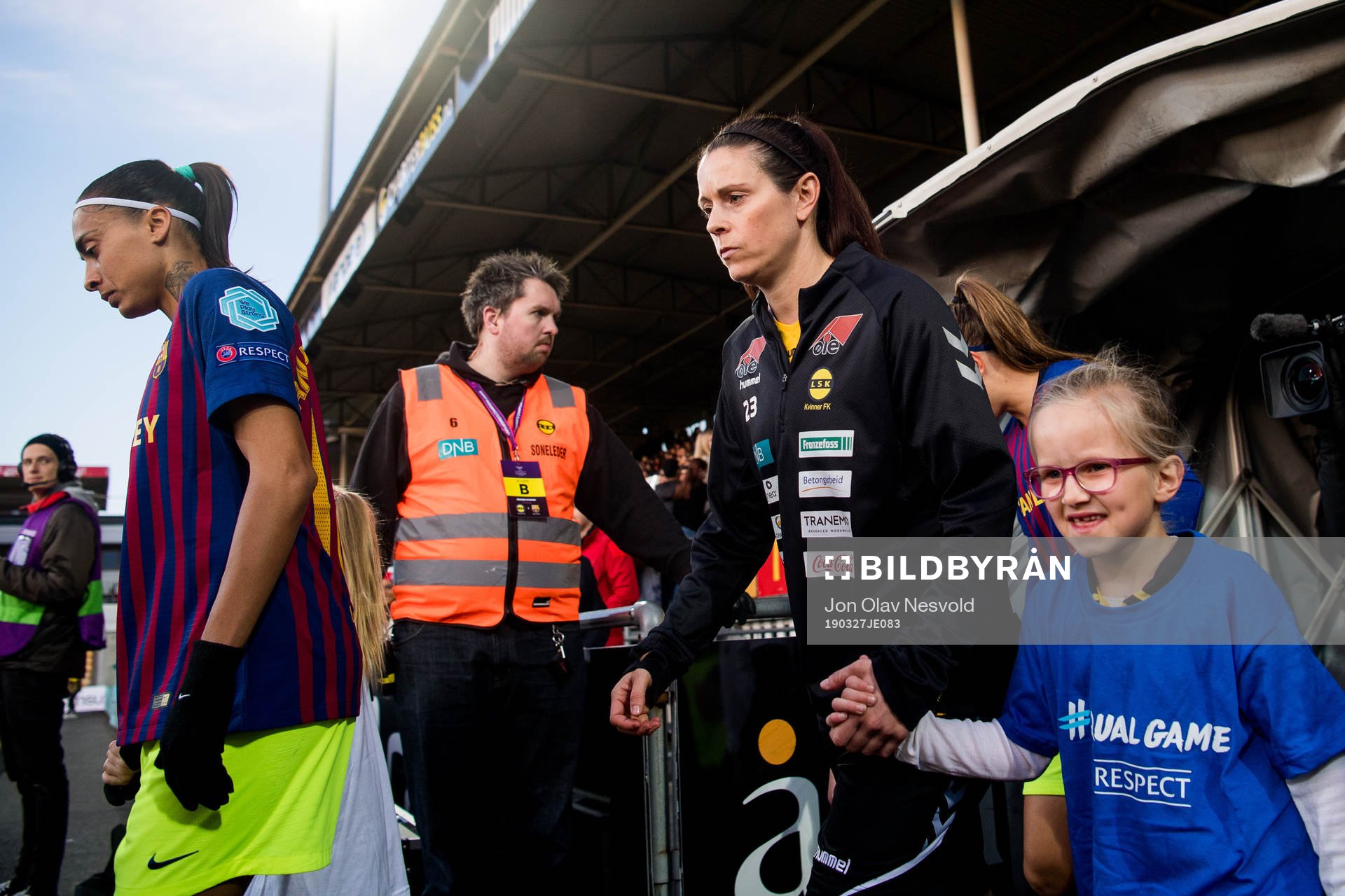 Isabell Bachor of LSK Kvinner enters the pitch