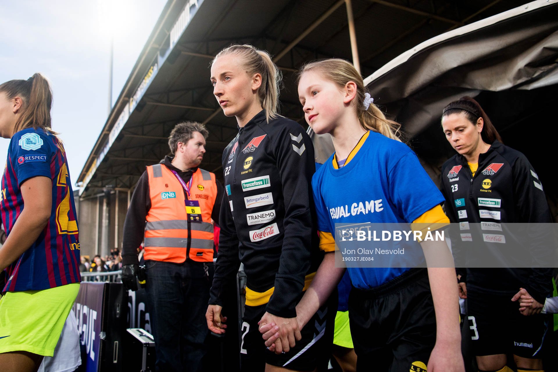 Anja Sønstevold of LSK Kvinner enters the pitch