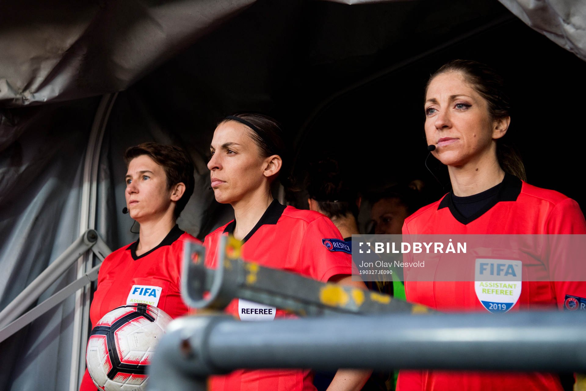 Referee Stéphanie Frappart of France enters the pitch