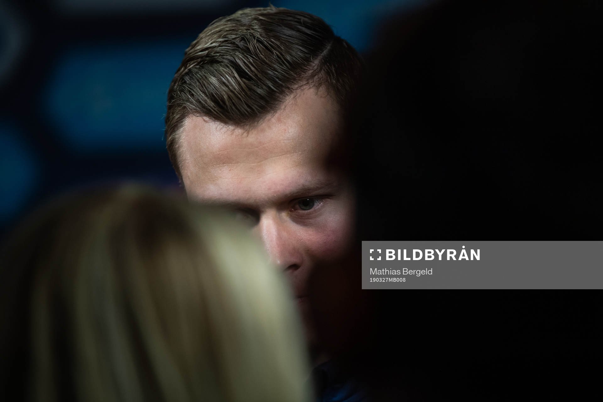 Viktor Claesson of Sweden talks to the media