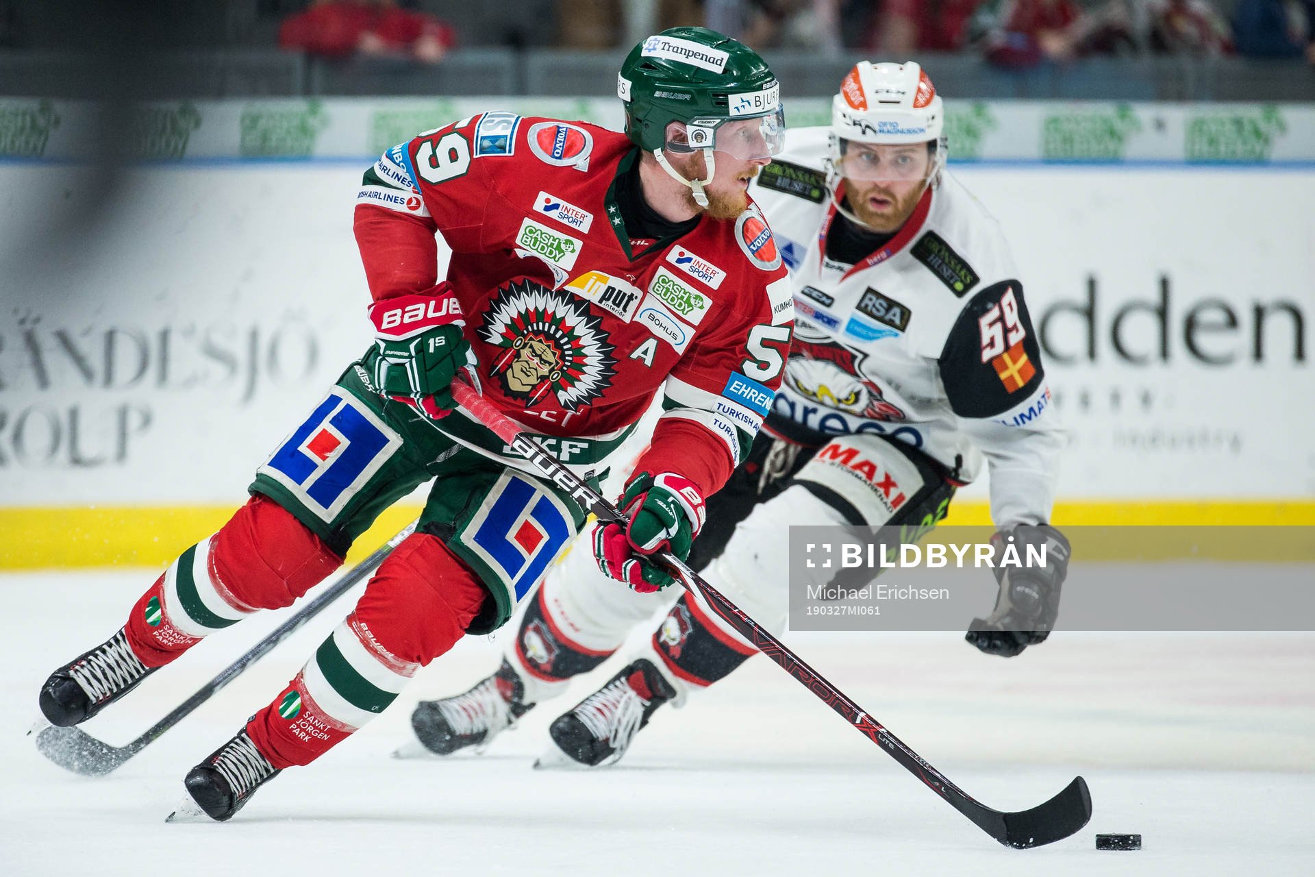 Frölundas Simon Hjalmarsson och Malmö Redhawks Anton
