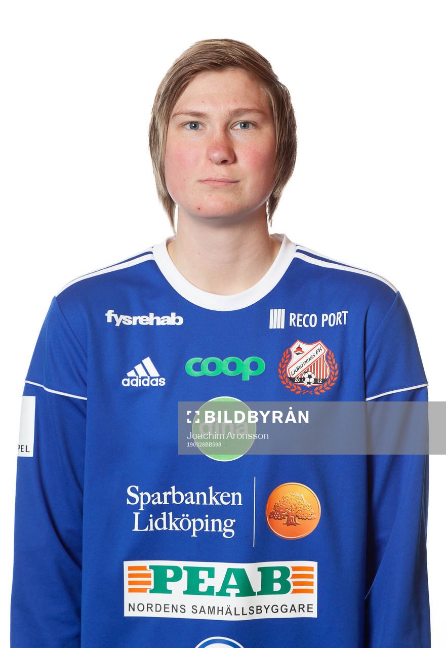 Lidköpings målvakt Sara Alexandersson poserar för ett porträtt den 28 mars 2019 i Lidköping.